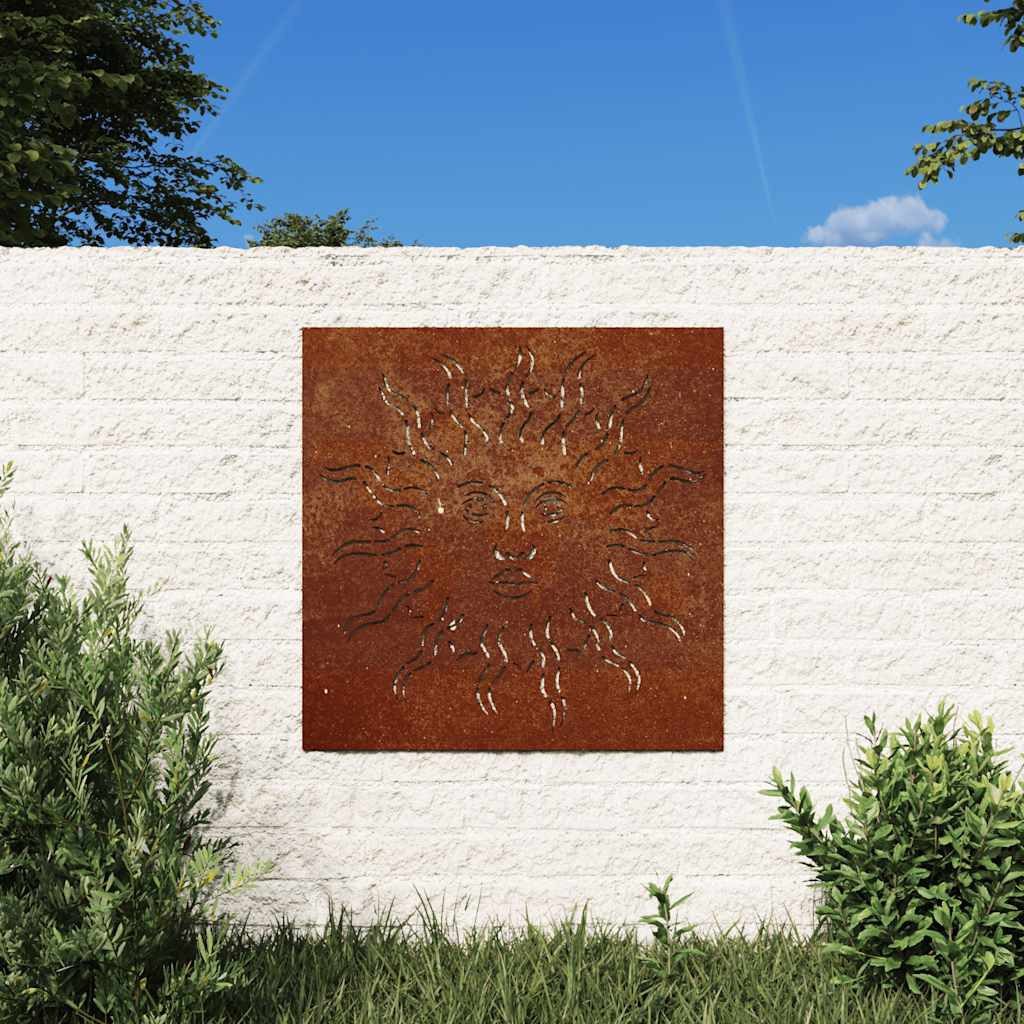 vidaXL Wandbild Garten-Wanddeko 55x55 cm Cortenstahl Sonne-Design, (1 St) – Bild 2 von 5