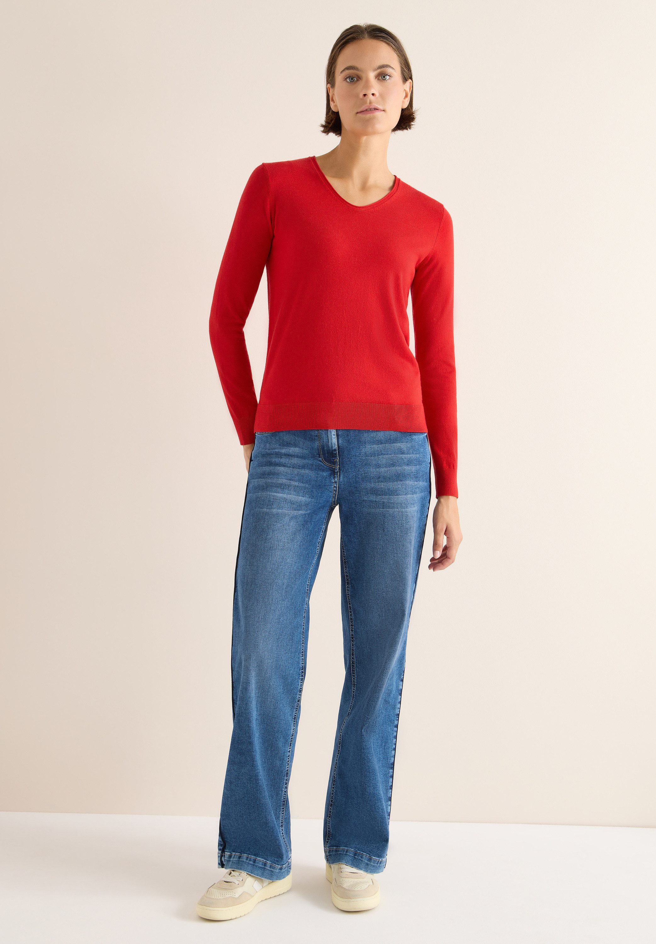 CECIL Strickpullover mit Materialmix