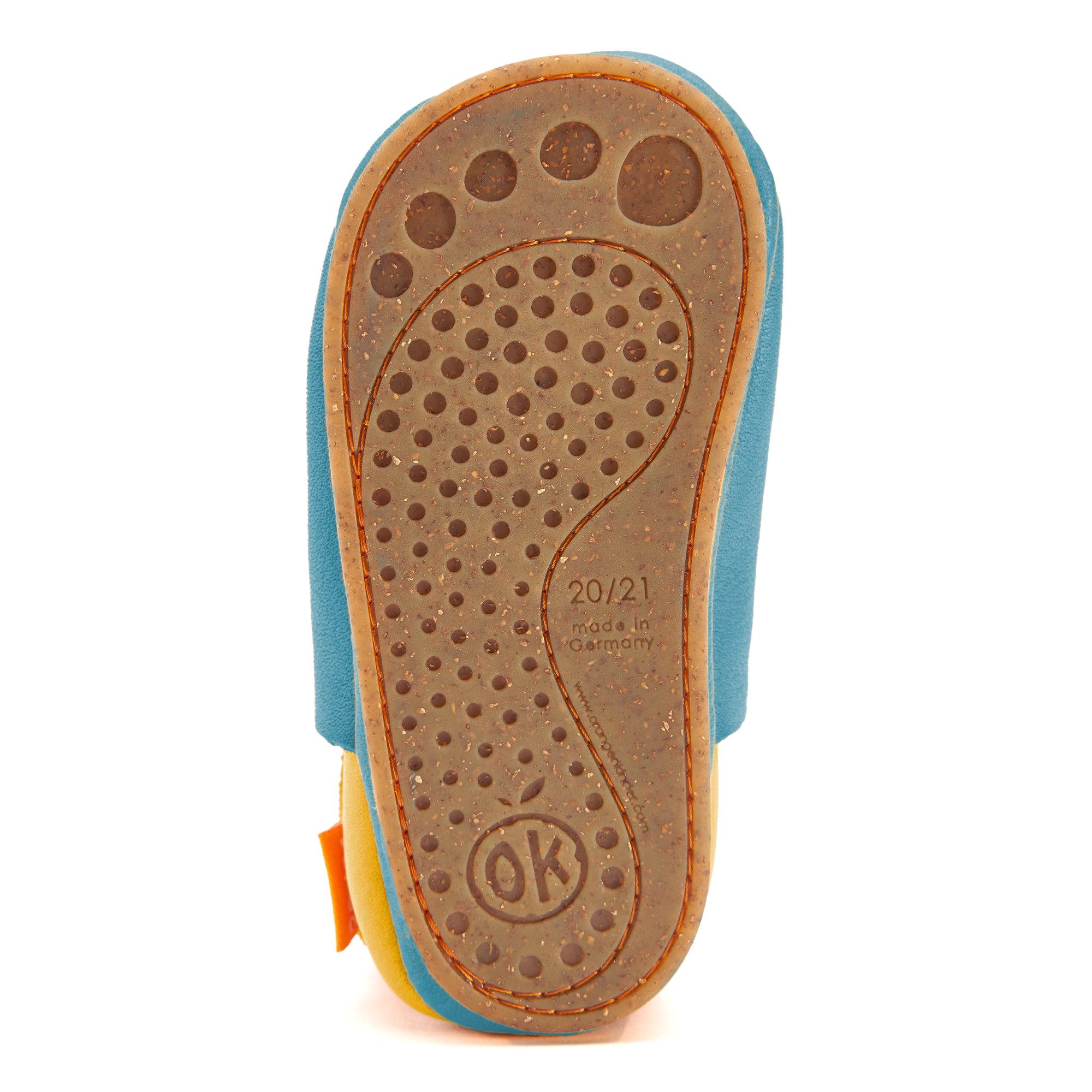 Orangenkinder® Hausschuhe Kindergarten rutschfest - Biene Barfußschuh pflanzlich gegerbtes Leder, Made in Germany, Kindergartenschuh