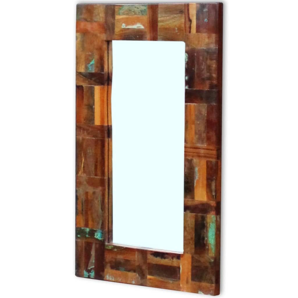 furnicato Wandspiegel Handgefertigter Spiegel aus Recyceltem Holz 50 x 80 cm im Retro-Style (1-St), Lackierte Wandspiegel-Variante für Bad, Makeup oder Garderobe