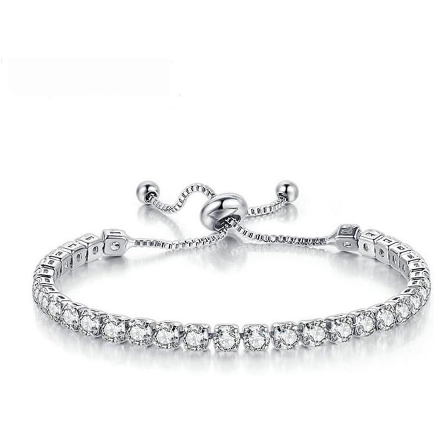 LuxusKollektion Tennisarmband Silber Damen Armband Zirkonia Kristall Tennisarmband 925 Geschenk Box