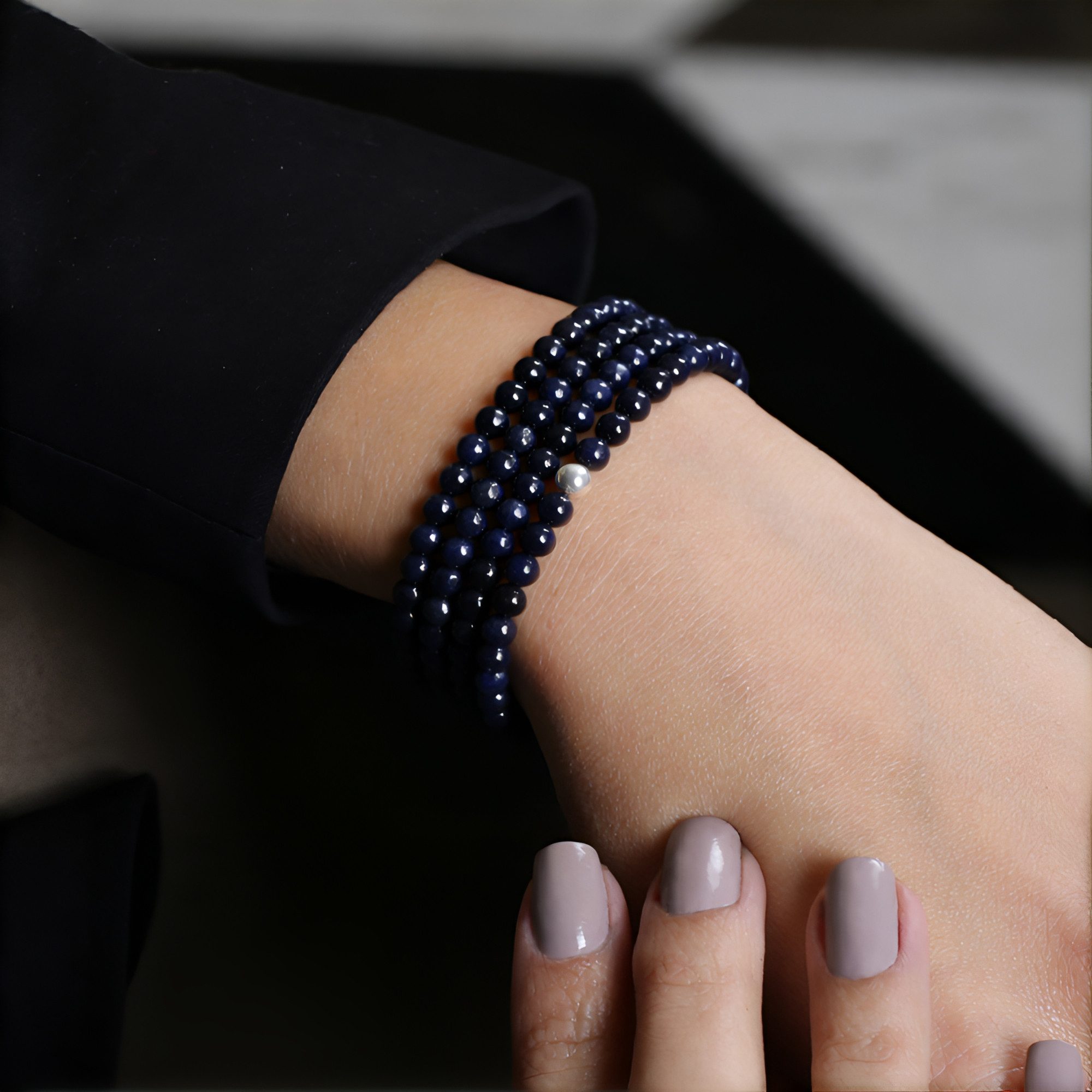 Cavill Perlenarmband Cavill Edelstahl Armband mit 48,7 ct blauen Saphiren & günstig online kaufen