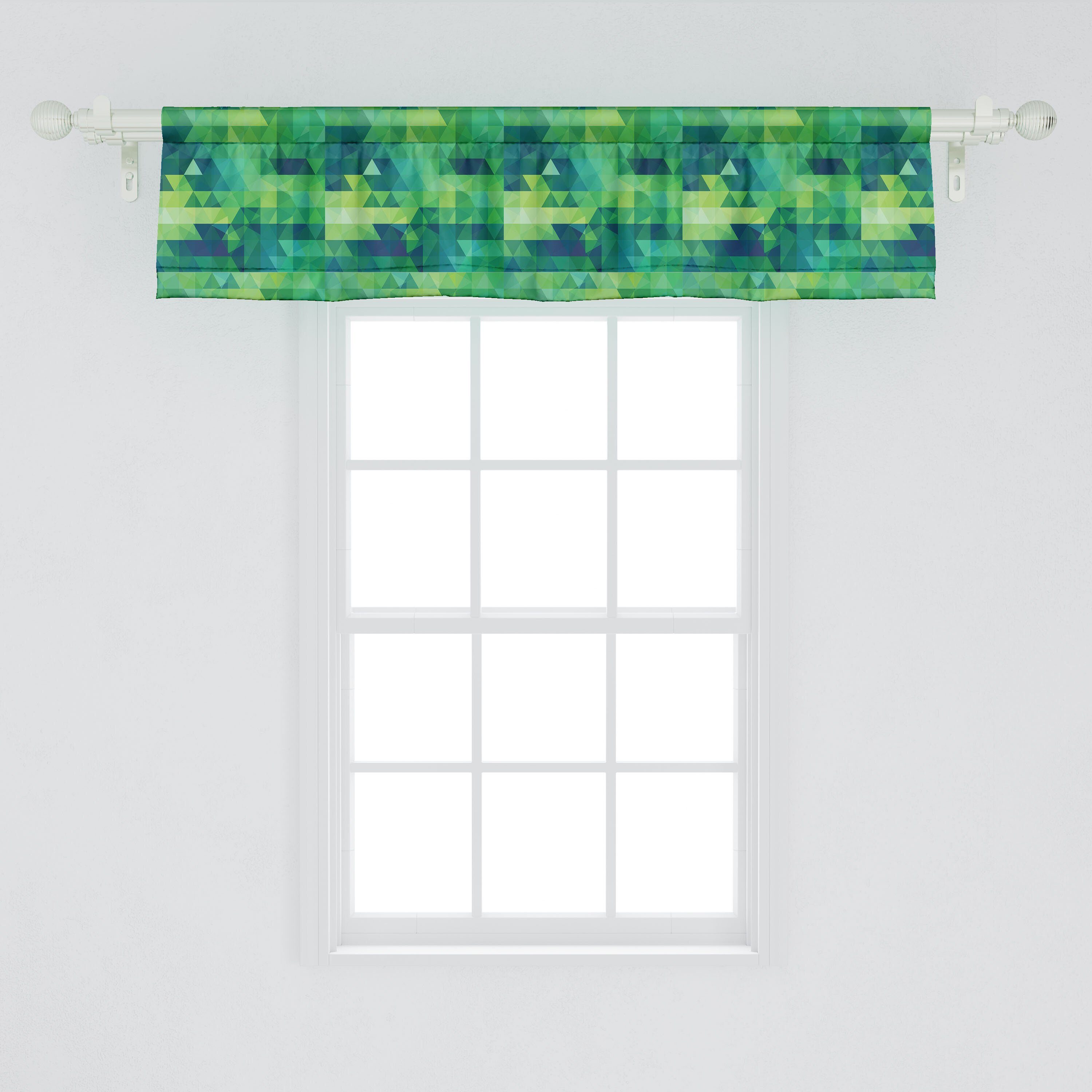 Monochrome Scheibengardine Triangles Abakuhaus, Dekor Stangentasche, Volant für Vorhang mit Mosaik Grüne Schlafzimmer Microfaser, Küche