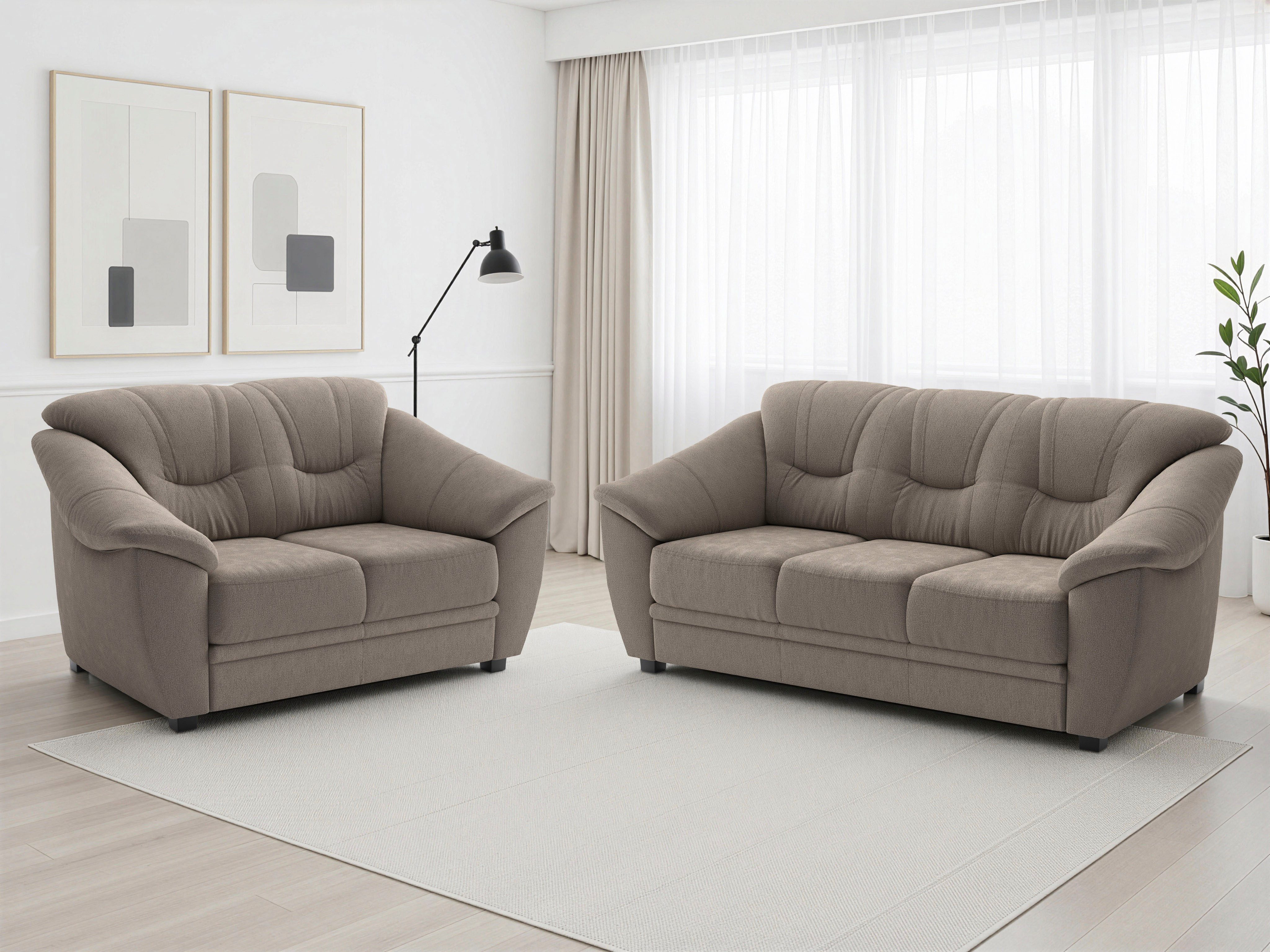 sit&more Polstergarnitur Savona, (2-tlg), Set: 2- & 3er-Sofa, mit Federkern