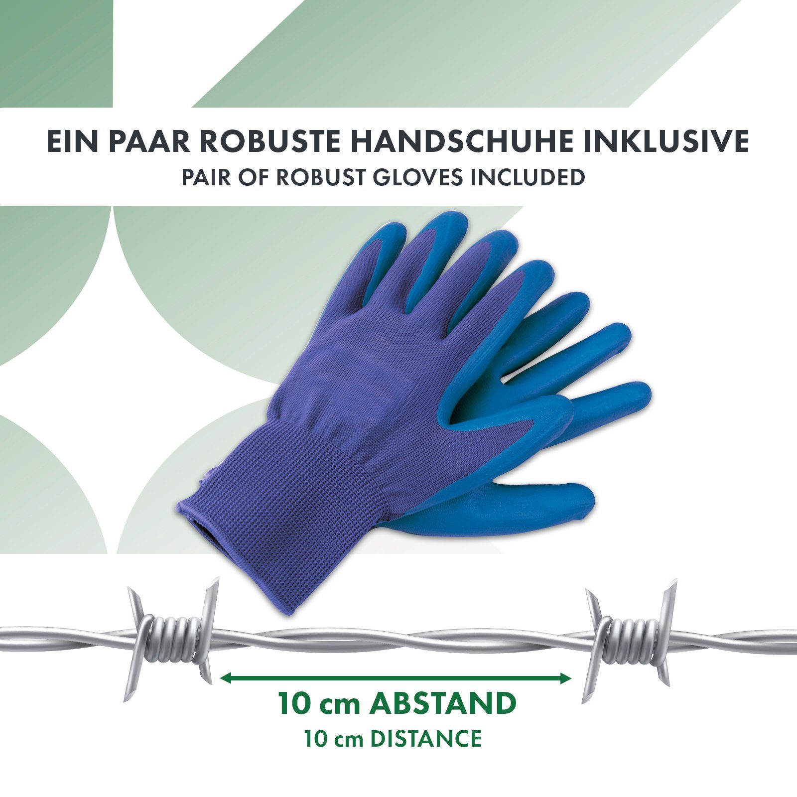 Karat Draht Stacheldraht verzinkt grün Zaunschutz Absperrdraht Klingeldraht, (Verzinkt oder kunststoffbeschichtet), Länge: 16 m oder 50 m – Bild 5 von 5