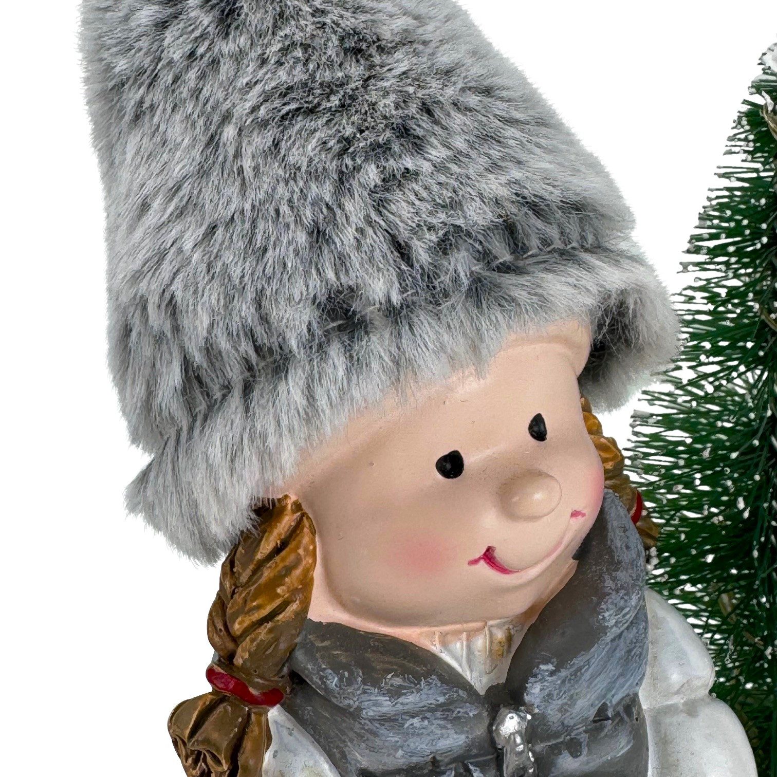 Online-Fuchs LED-Dekofigur - 2 Kinder mit Tannenbaum, LED-Lichterkette und Timer - Weihnachtsdeko (20 cm groß, 9 warmweiße LED´s je Baum), inklusive praktischer – Bild 4 von 5