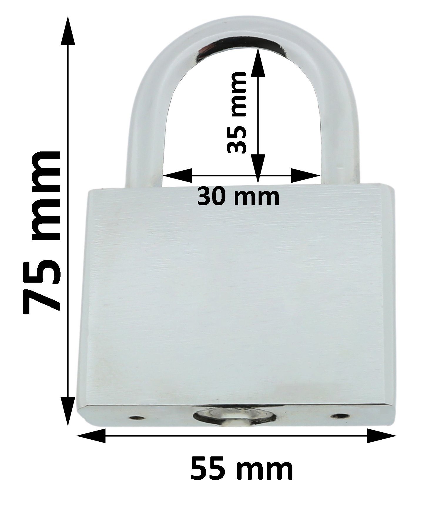 Vorhängeschloss 3 mm inkl. 75 Handwerker aus kleine Stahl Vorhängeschloss Sicherheits x Schlüsseln der 12