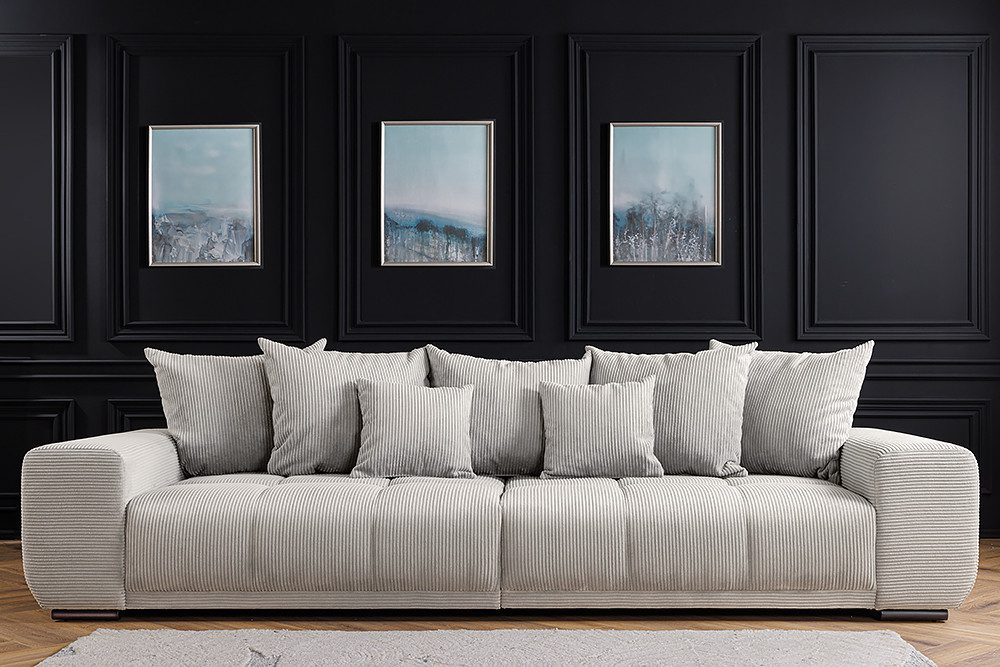 riess-ambiente Big-Sofa ELEGANCIA 285cm champagner beige, Einzelartikel 1 Teile, XXL Couch · Cord · mit Federkern · inkl. Kissen · Modern Design