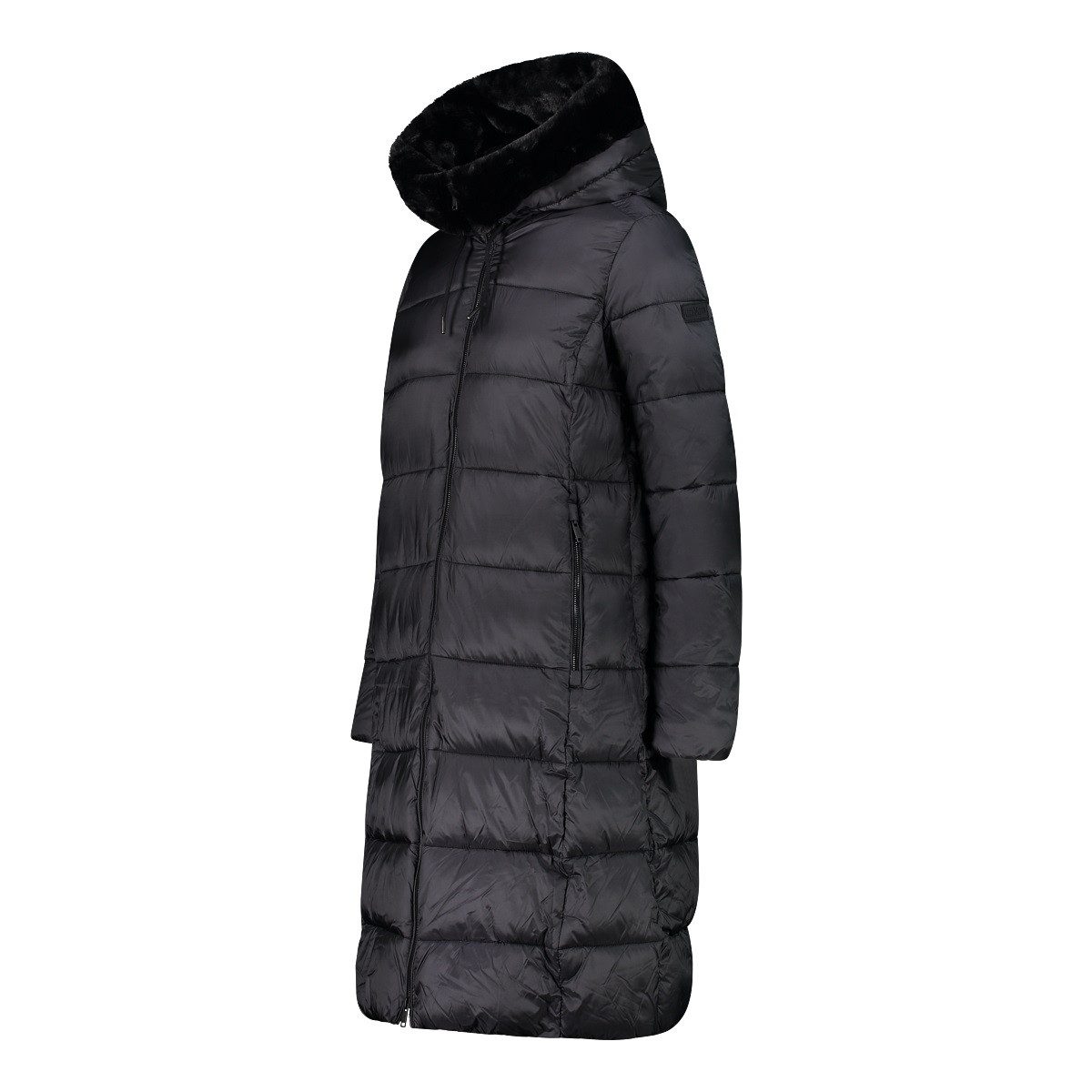 CMP Wintermantel Coat Fix Hood (Glanzeffekt, warm) schwarz Damen
