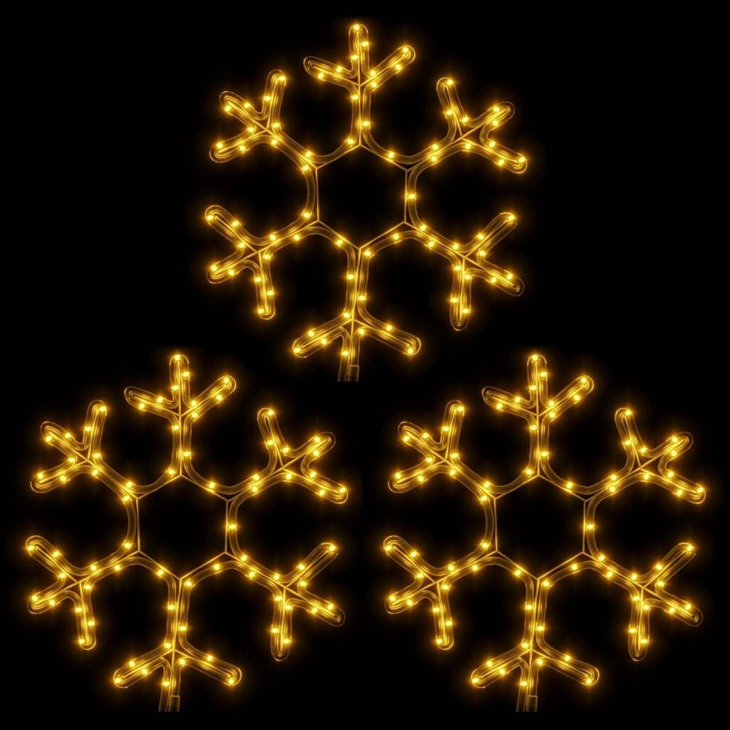 vidaXL Weihnachtsszene, LED-Schneeflocken 3 Stk. Warmweiß 38x37 cm