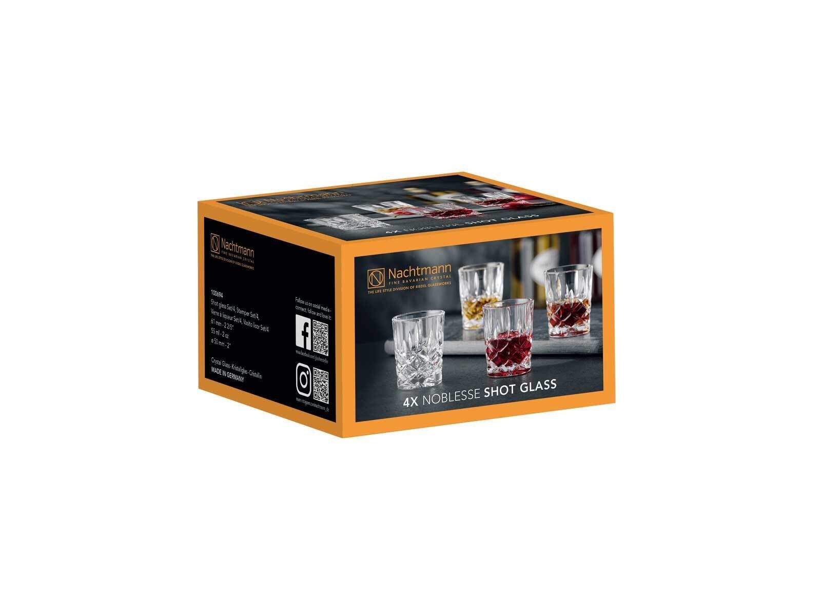 Nachtmann Schnapsglas Noblesse Schnapsgläser Glas 4er Set, 55 ml