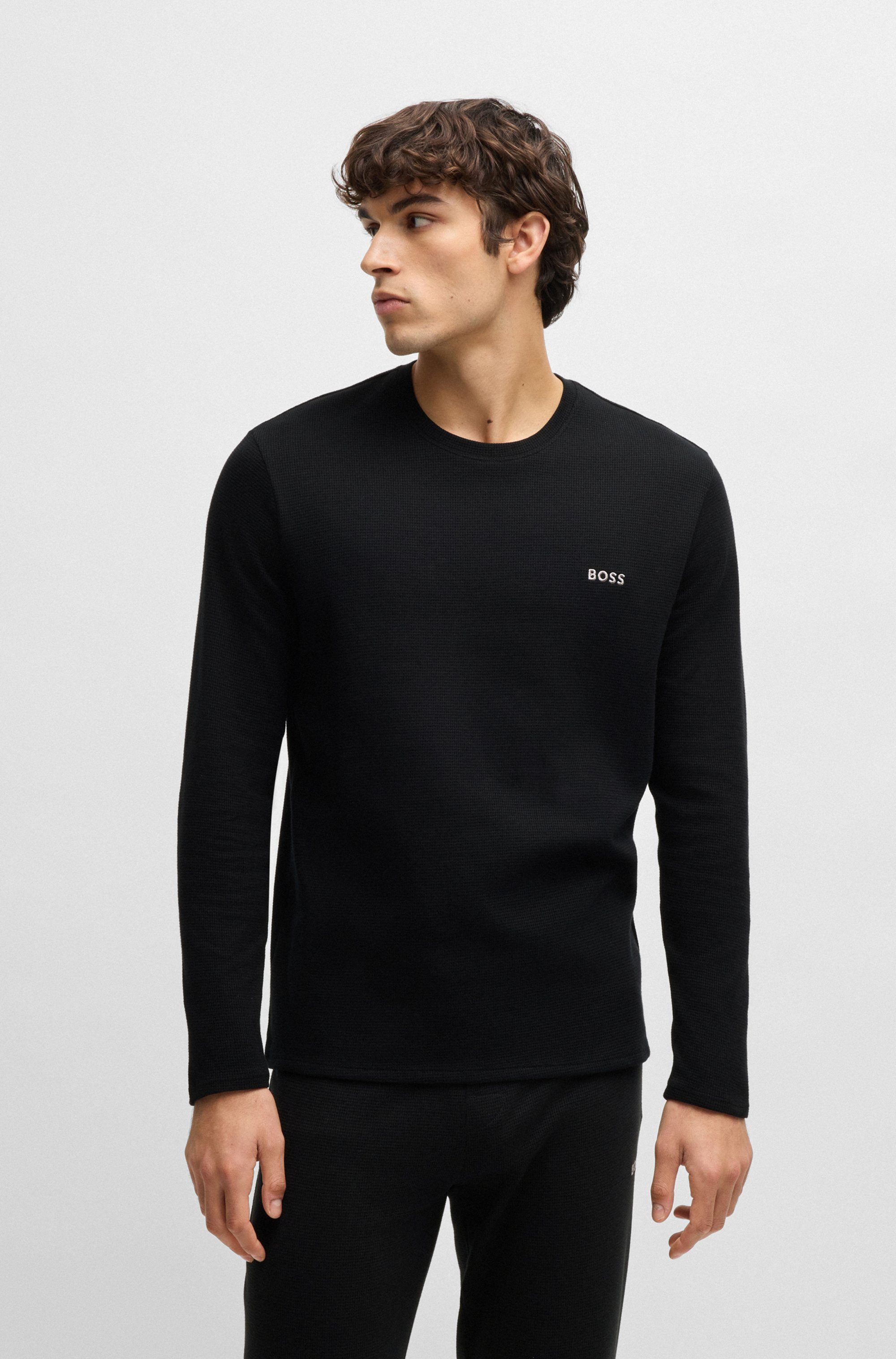 Pyjamaoberteil Waffle LS-Shirt