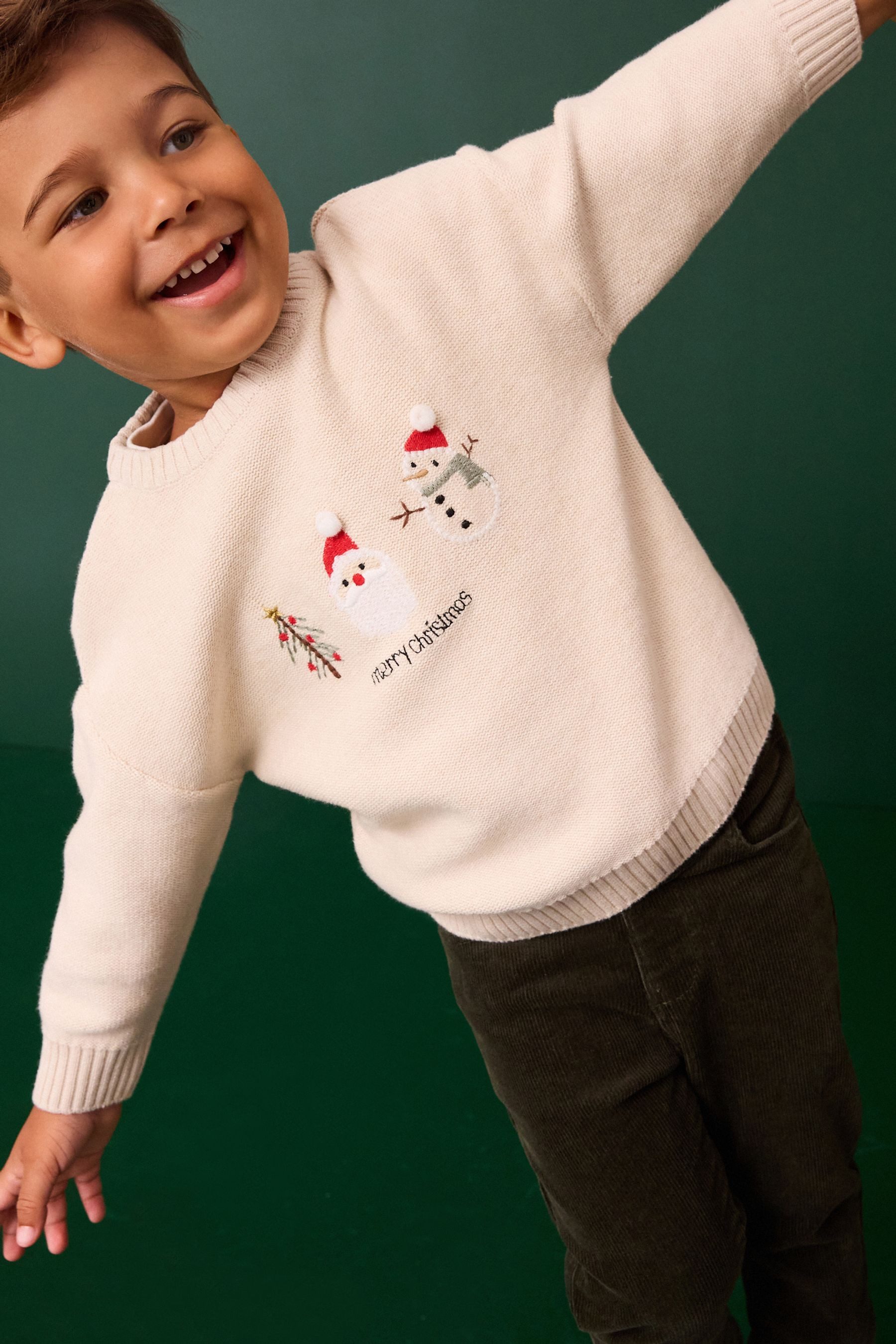 Weihnachtspullover Für Babys – Warm, Rundhals, Mit Weihnachtlichem Druck, Größen 6 Monate Bis 3 Jahre