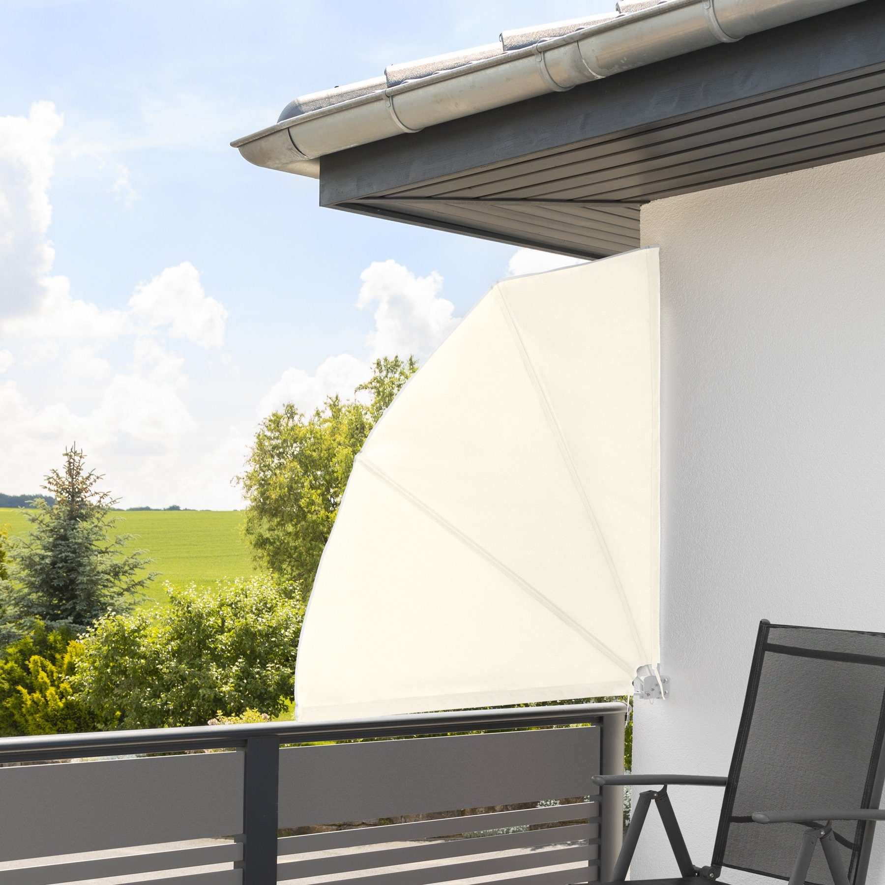tectake Sichtschutzfächer Balkonfächer Stahl und Polyester günstig online kaufen