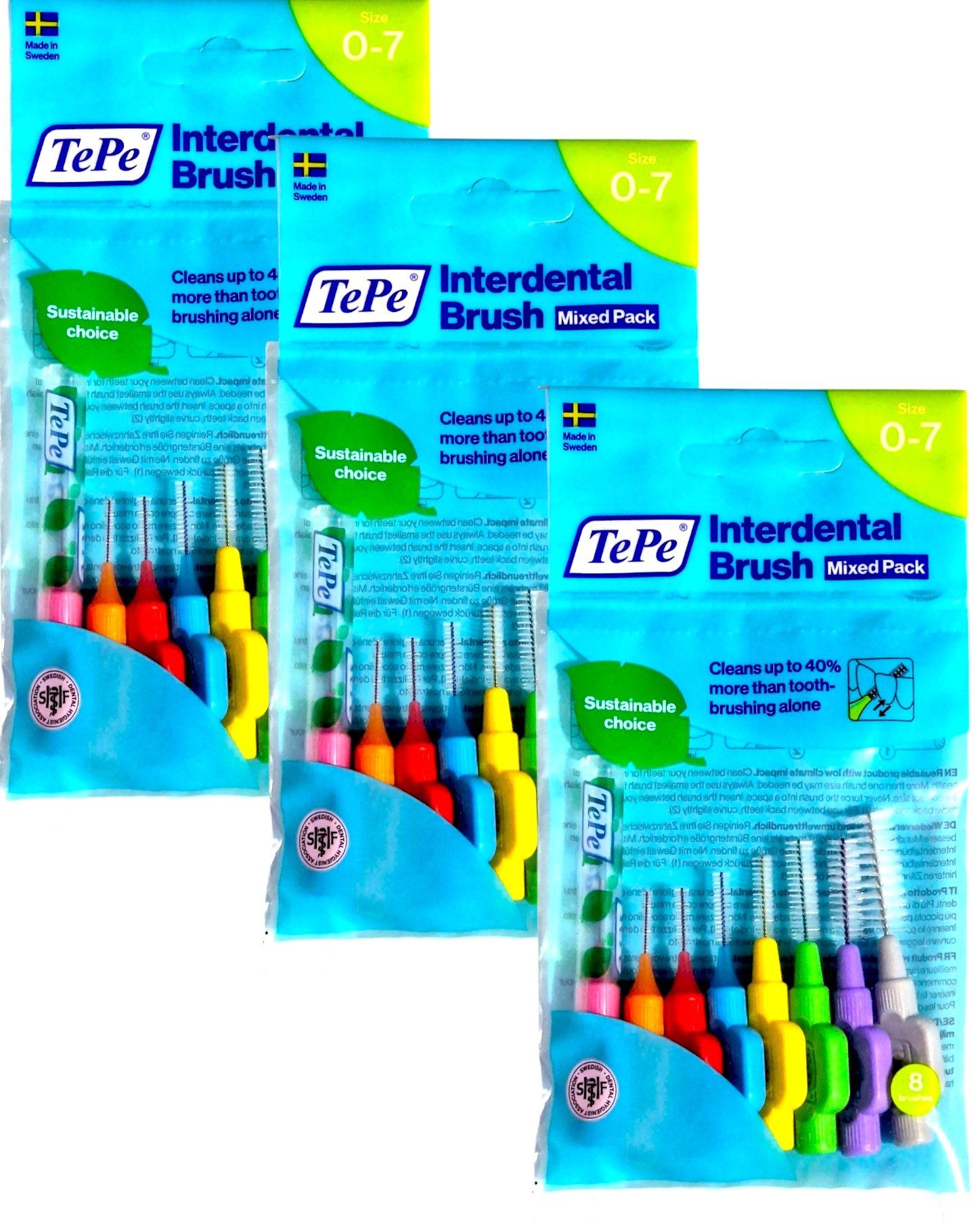 TePe Interdentalbürsten 3x8 TePe Original Interdentalbürsten - 0,4 bis 1,5 mm gemischt