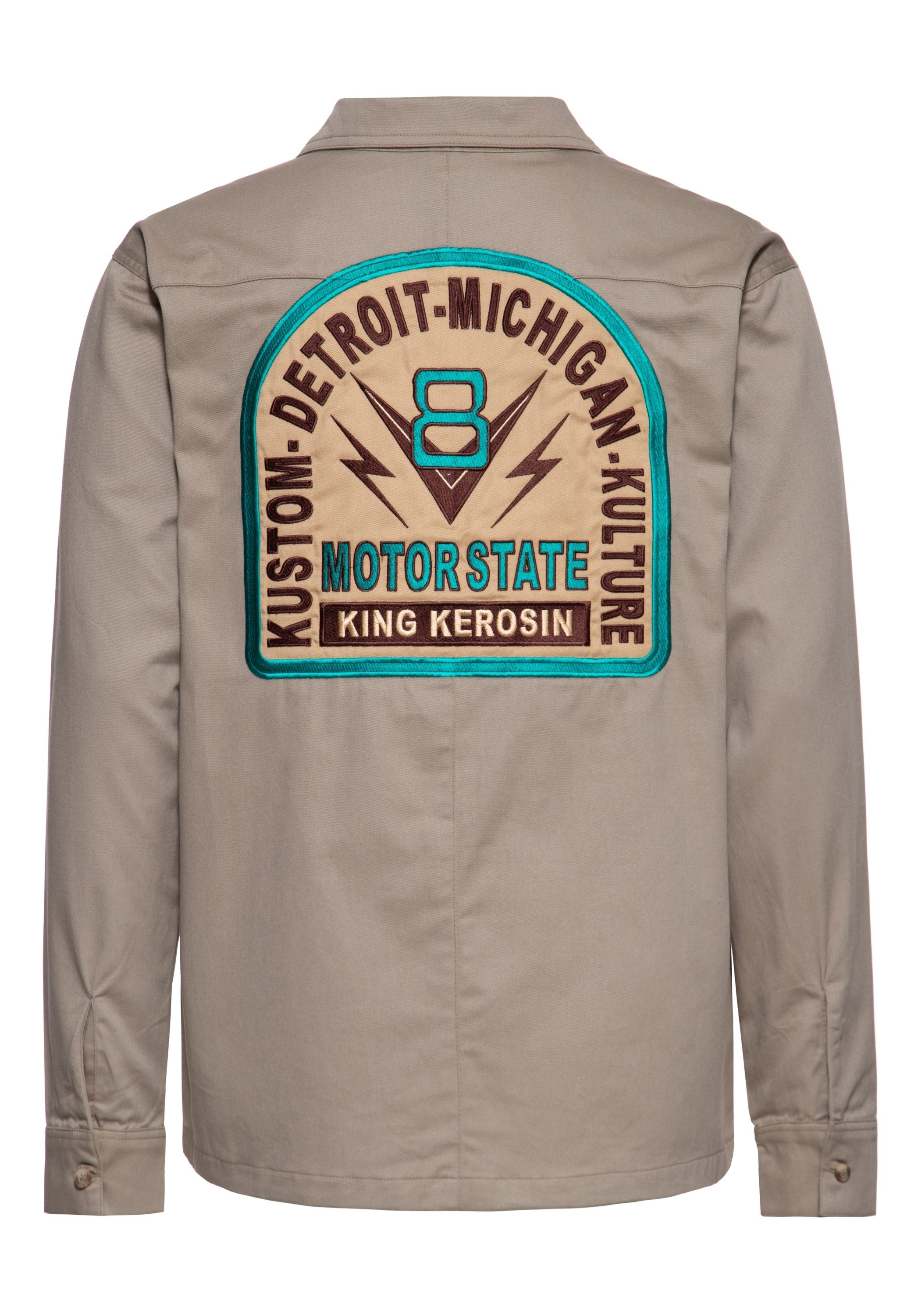 KingKerosin Langarmhemd Kustom Kulture V8 mit hochwertigem Stickpatch auf R günstig online kaufen