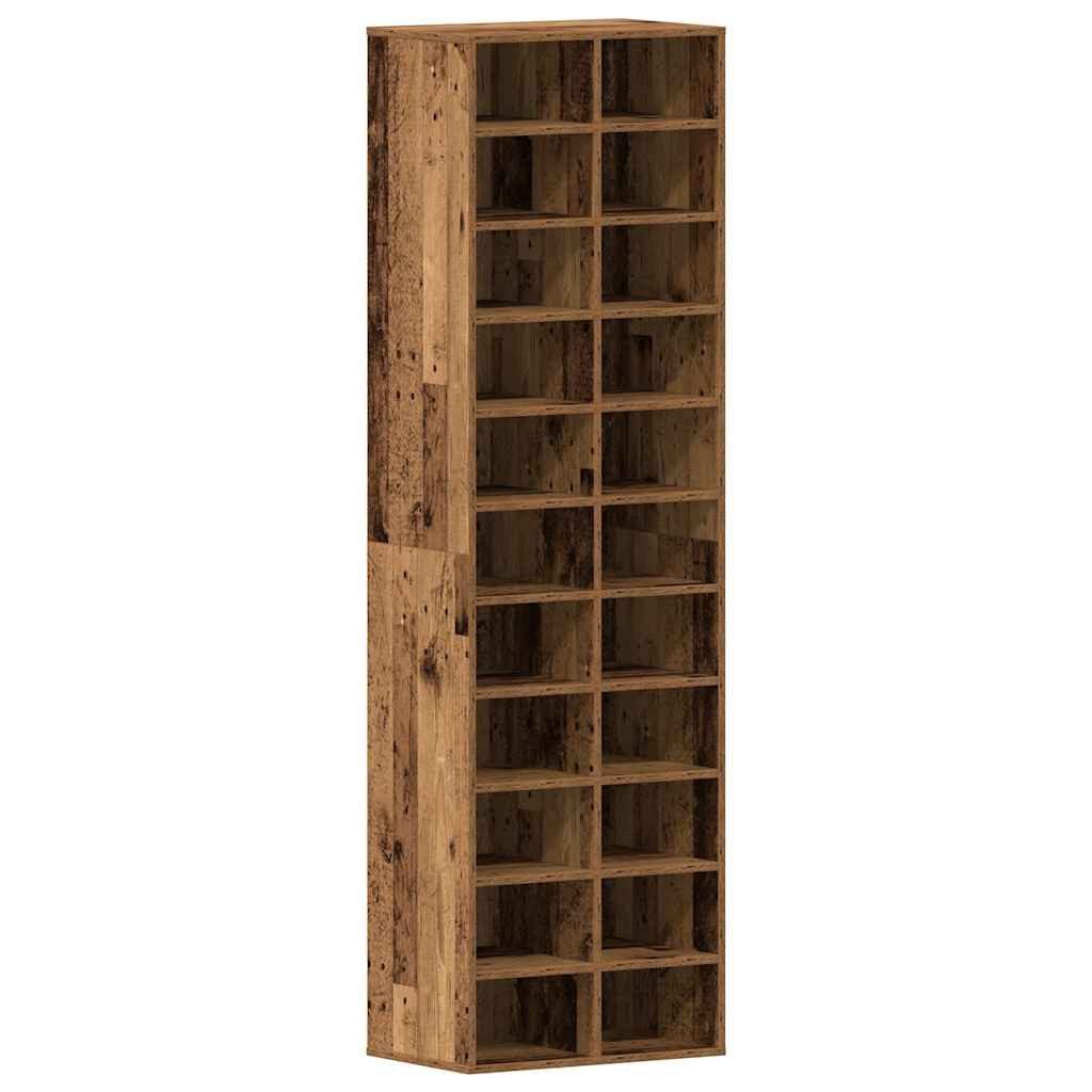 vidaXL Schuhregal Schuhschrank Altholz-Optik 54x34x183 cm Holzwerkstoff, 1-tlg.