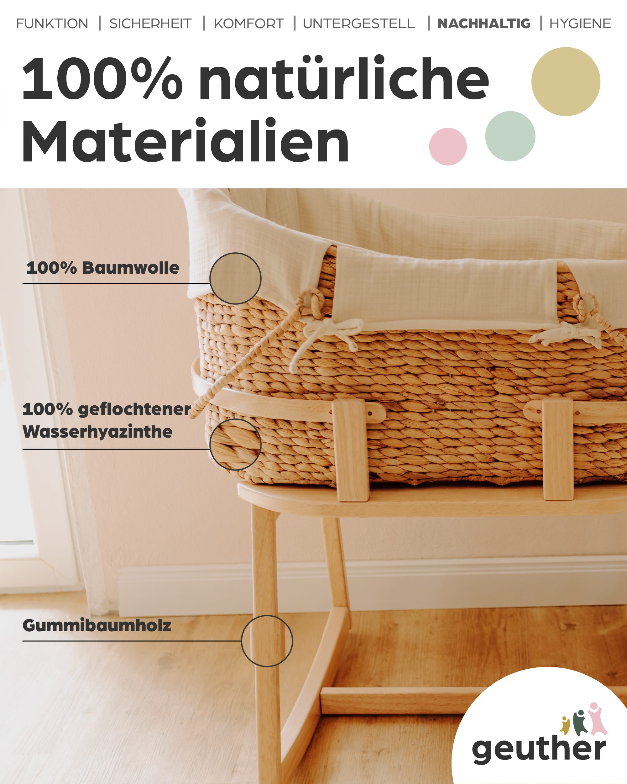 Geuther Moses crib set: basket and base