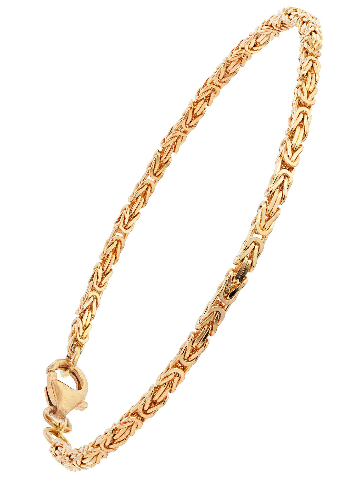 HOPLO Goldarmband Goldarmband Königskette Breite 2,0 mm 19 cm massiv 585-14 Karat Gold, Made in Germany