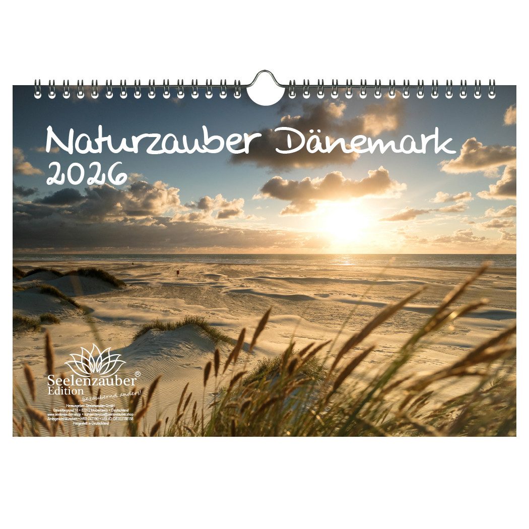 Seelenzauber Wandkalender Naturzauber Dänemark DIN A4 Kalender für 2026 Natur Reise Land