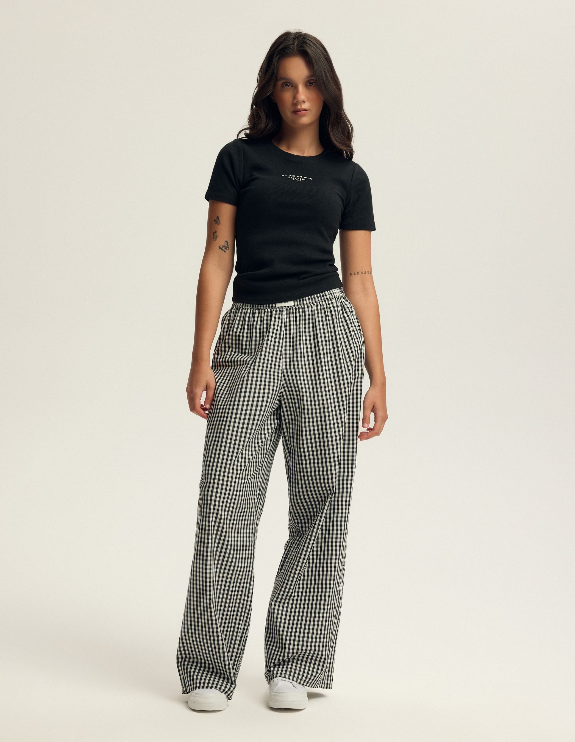 ESOTIQ Schlupfhose Sweathose Wide Leg 100% Baumwolle bequem für Zuhause Locklyn M (1-tlg)