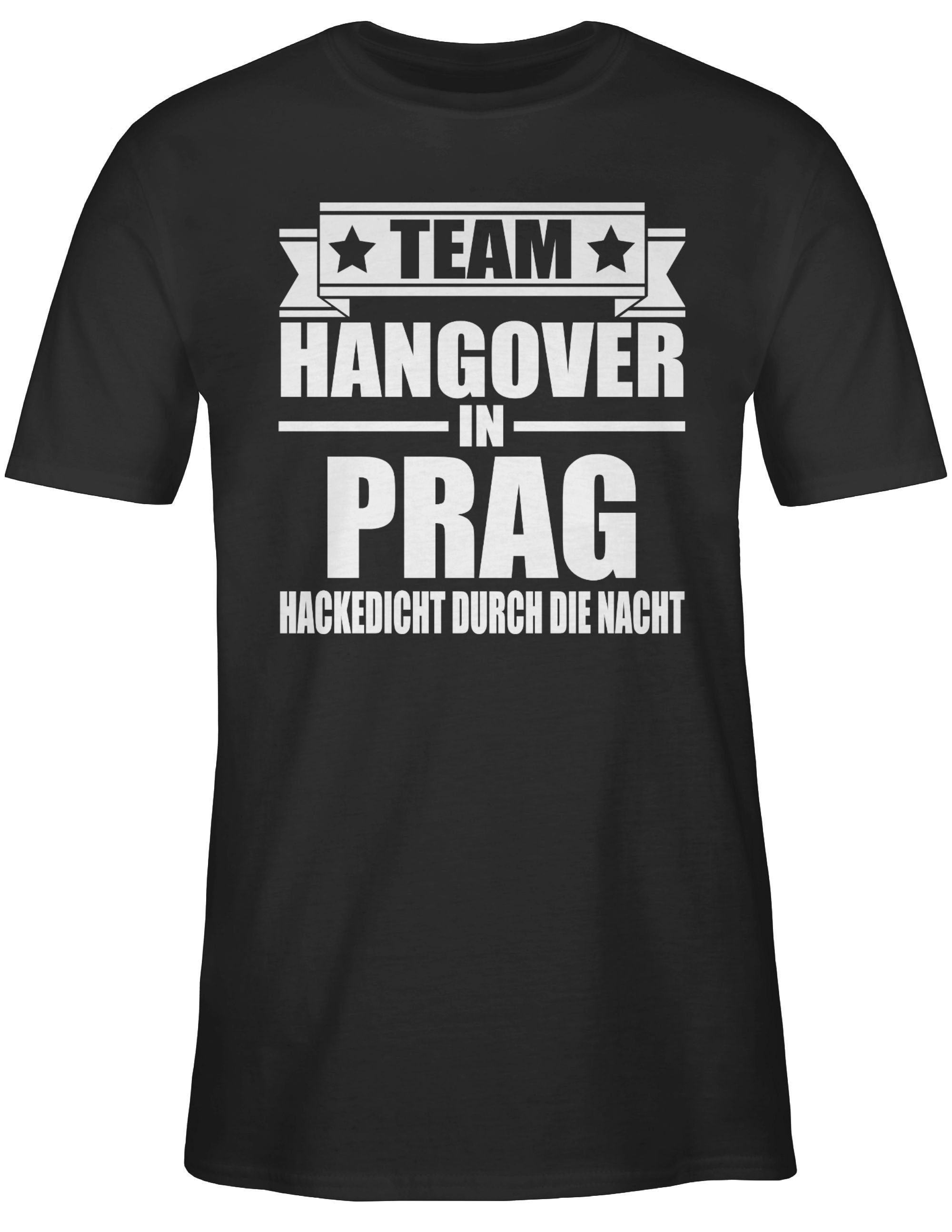 1 in Männer Shirtracer Team Prag Hangover JGA Schwarz T-Shirt