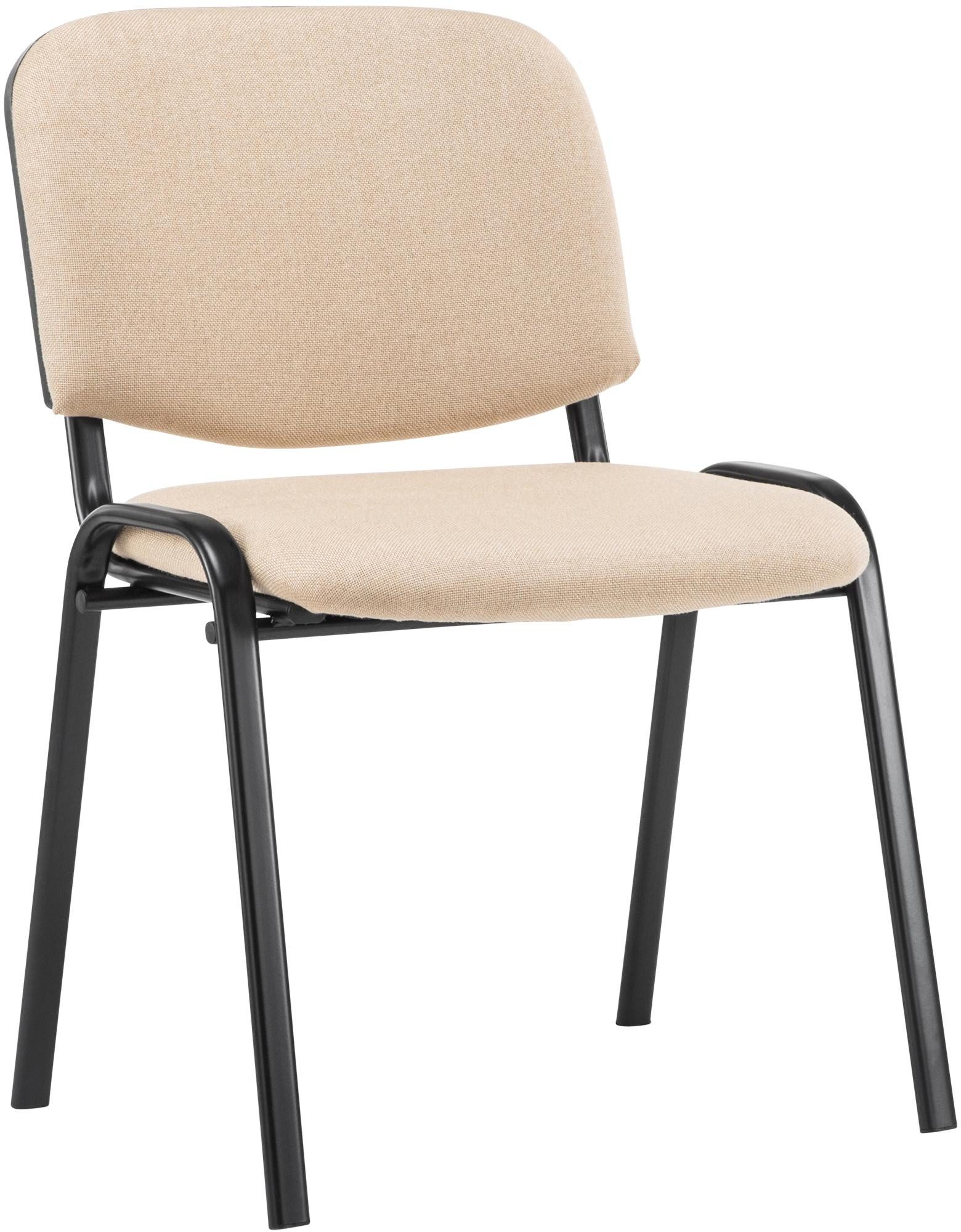 furnicato Besucherstuhl Stapelstuhl Ken 83x53x53 cm creme (1 St)