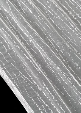 Bogenstore, Gardinenbox, Kräuselband (1 St), transparent, Jacquard, Store Jacquard Isabella Kräuselband Universalband Weiß Längsstreifen Transparent Voile 13145