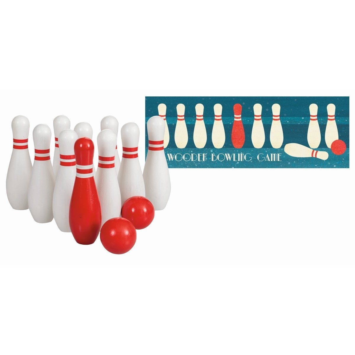 Egmont Toys Spiel, Kegelspiel Holzspielzeug 55x20x6 cm