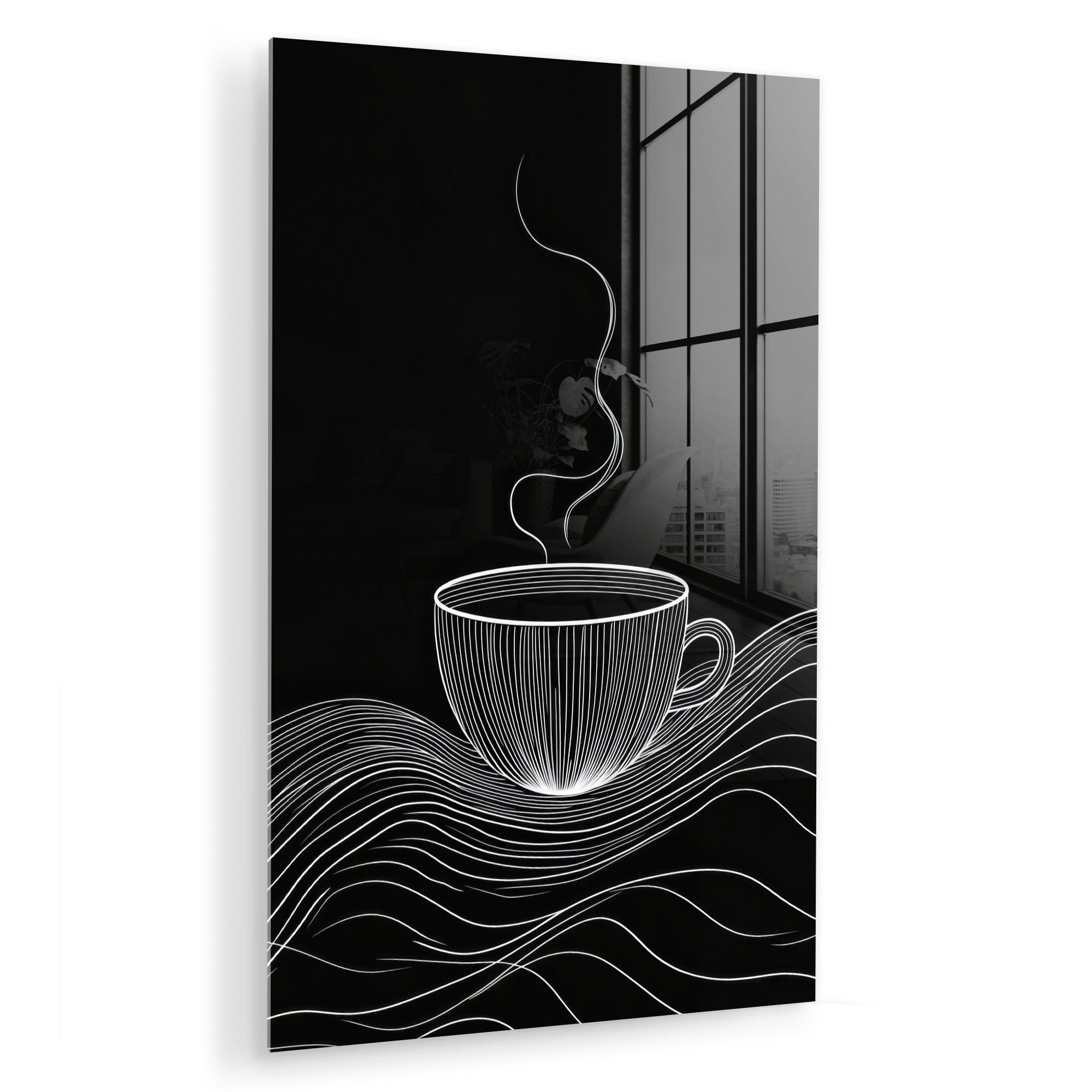 MuchoWow Acrylglasbild Strichzeichnung - Kaffeetasse - günstig online kaufen