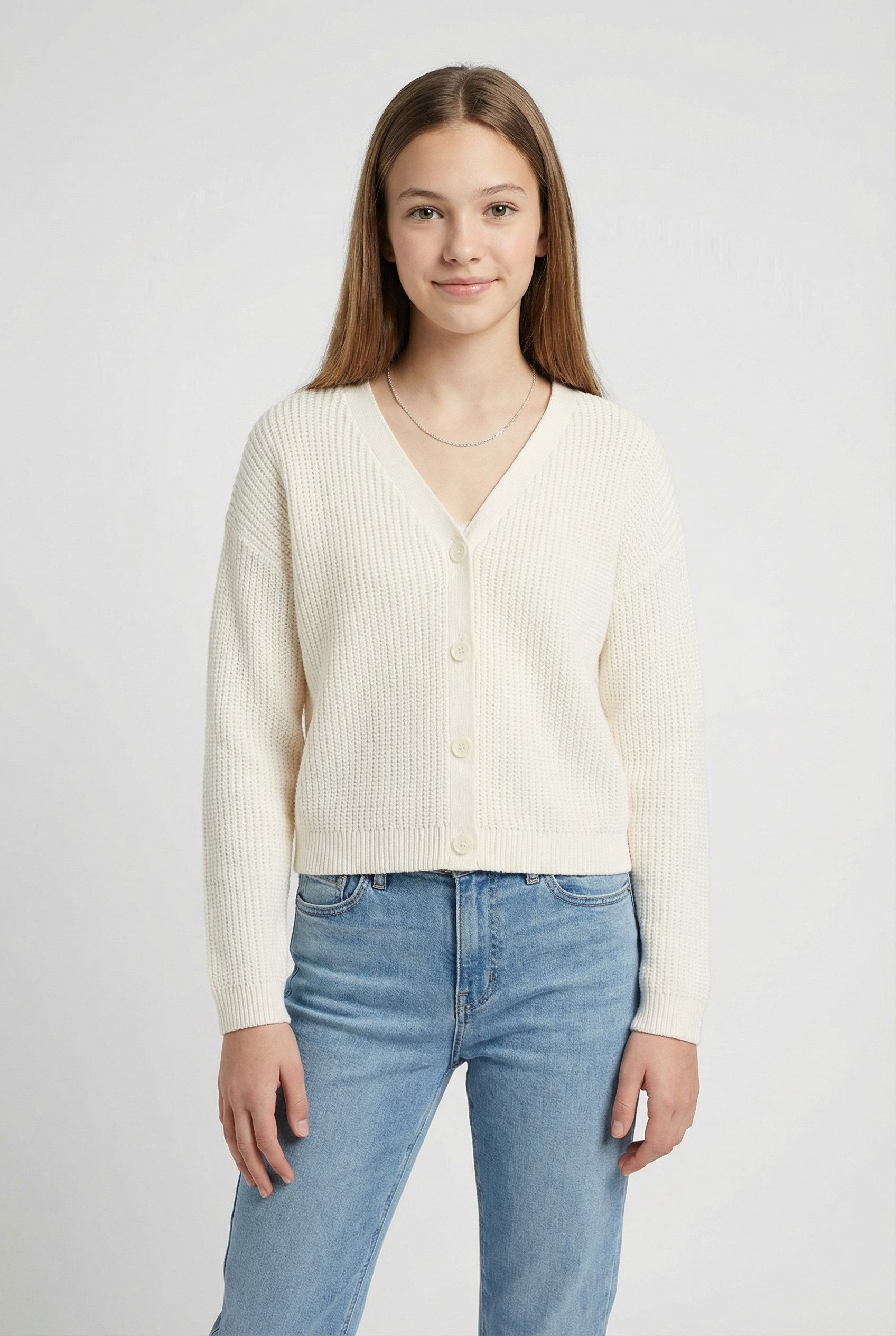 TOM TAILOR Strickjacke mit V-Ausschnitt und Knopfleiste