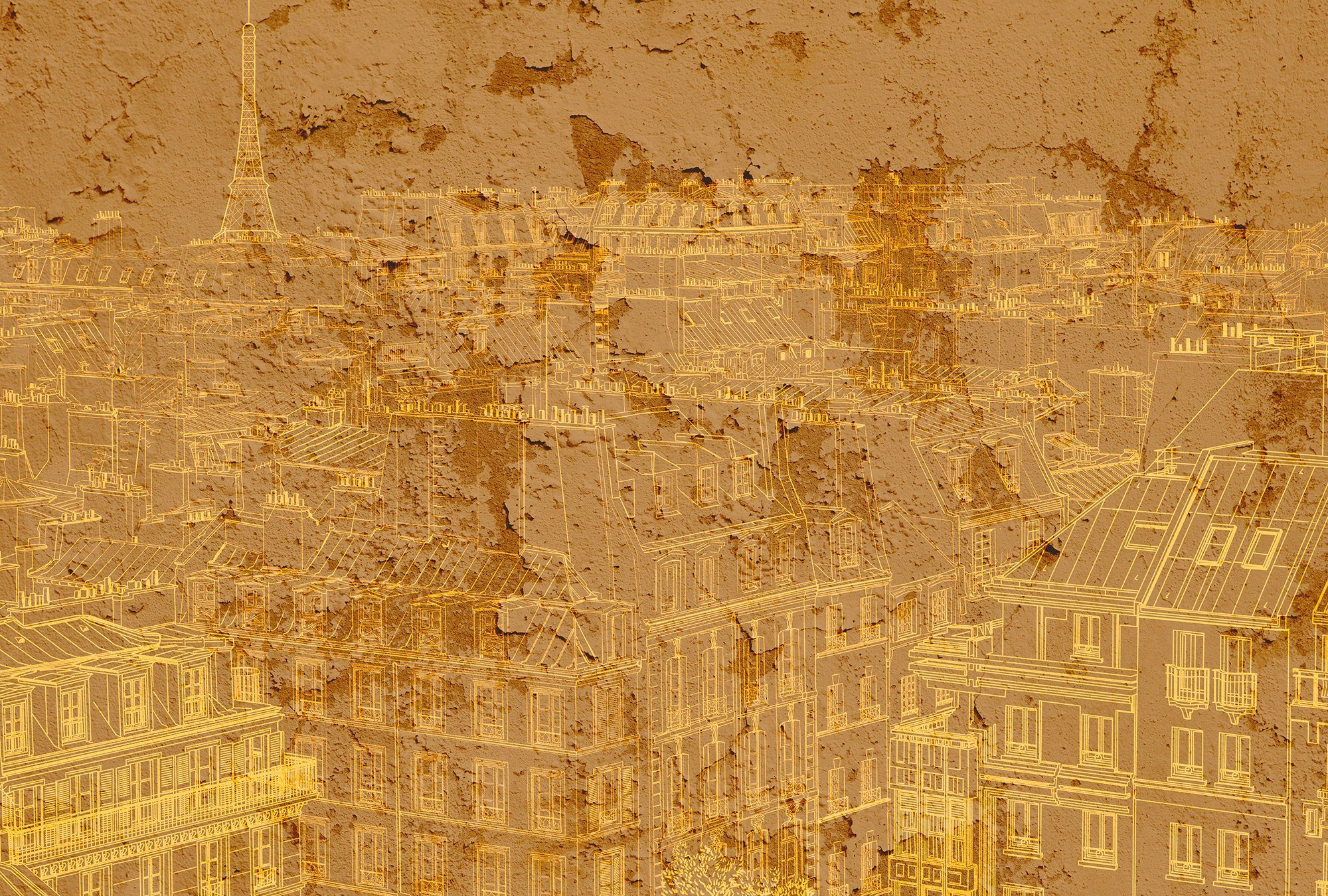 Architects Paper Fototapete Atelier 47 View of Paris 1, glatt, Stadt, (4 St), Vlies, Wand, Schräge, Decke