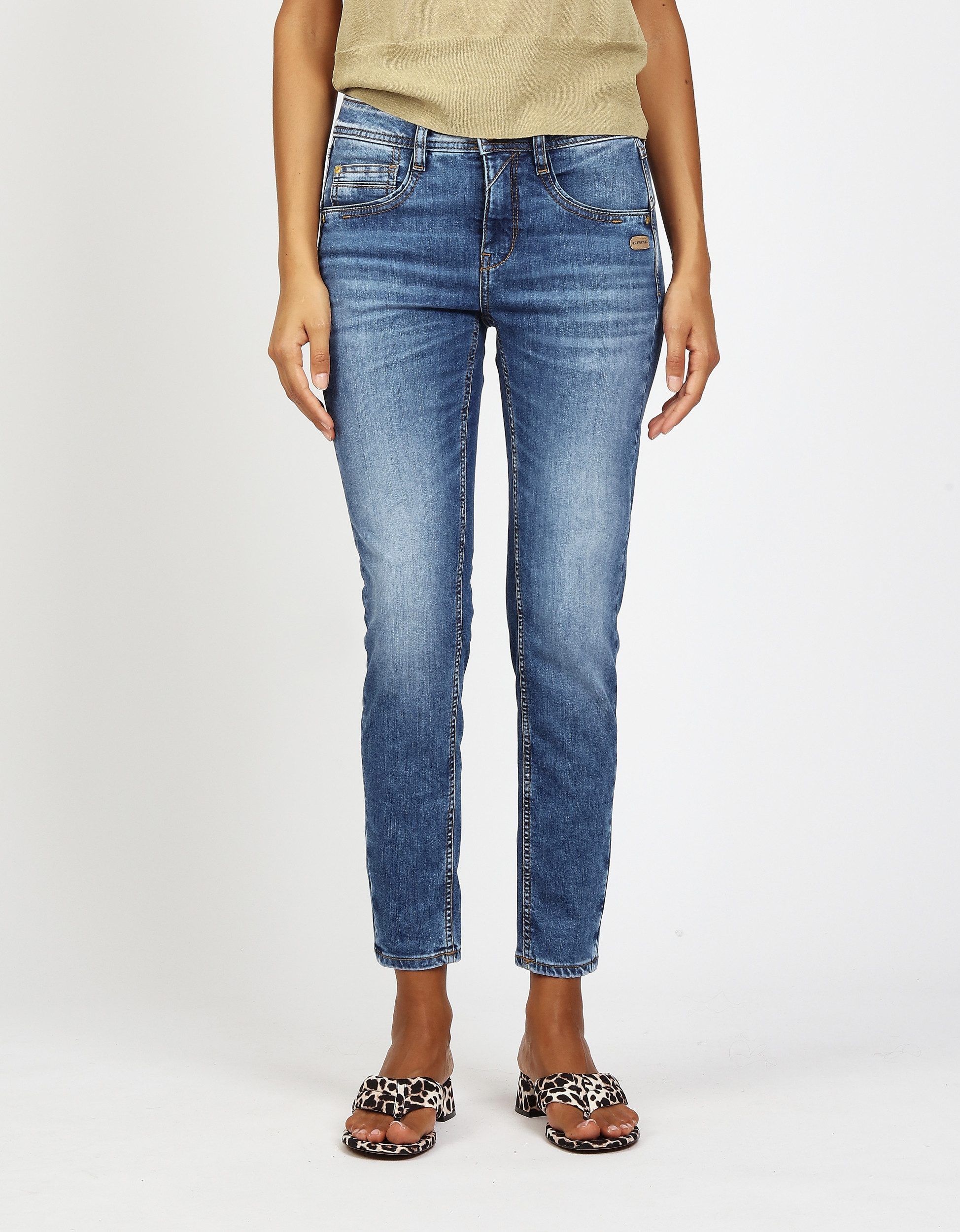 GANG Gerade Jeans 94AMELIE CROPPED - Damen Jeanshose - Slim Fit - Cropped J günstig online kaufen