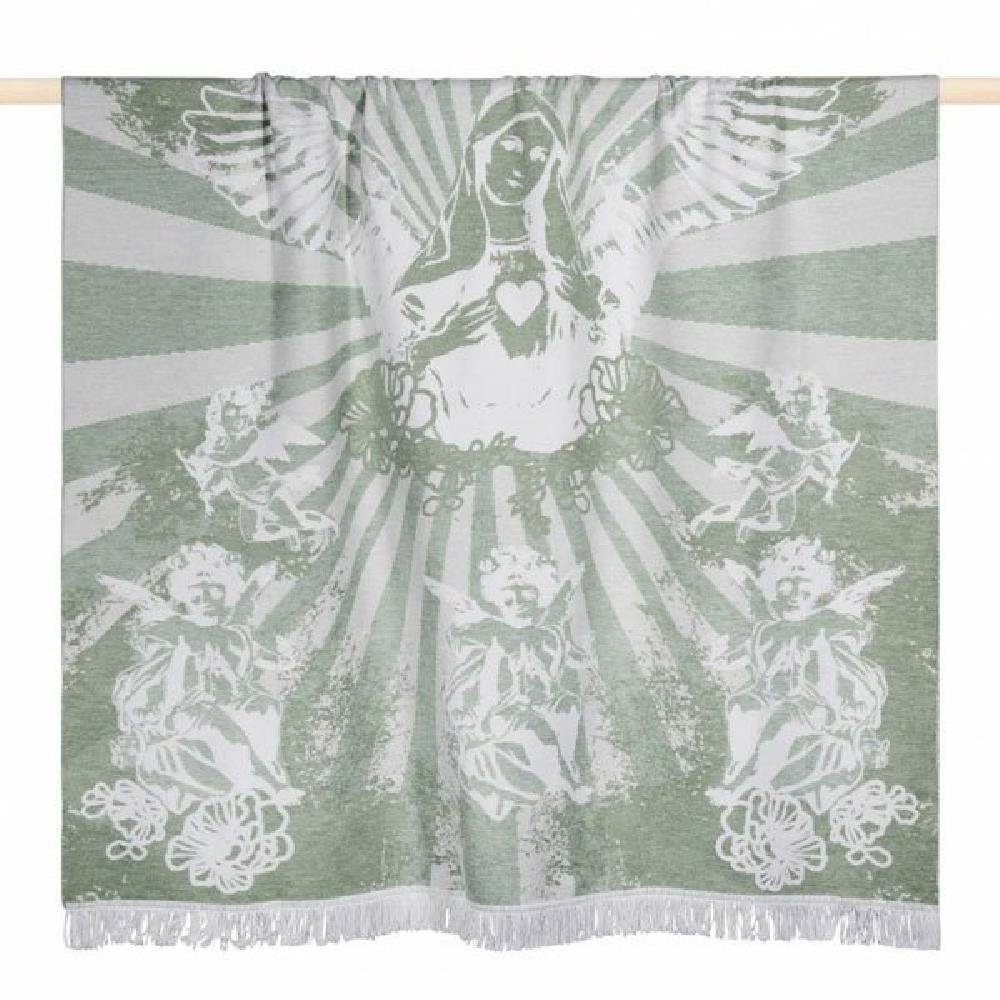 PAD Stoff Decke Holy Engel Maria Mutter Gottes Light Green | Wohndecken