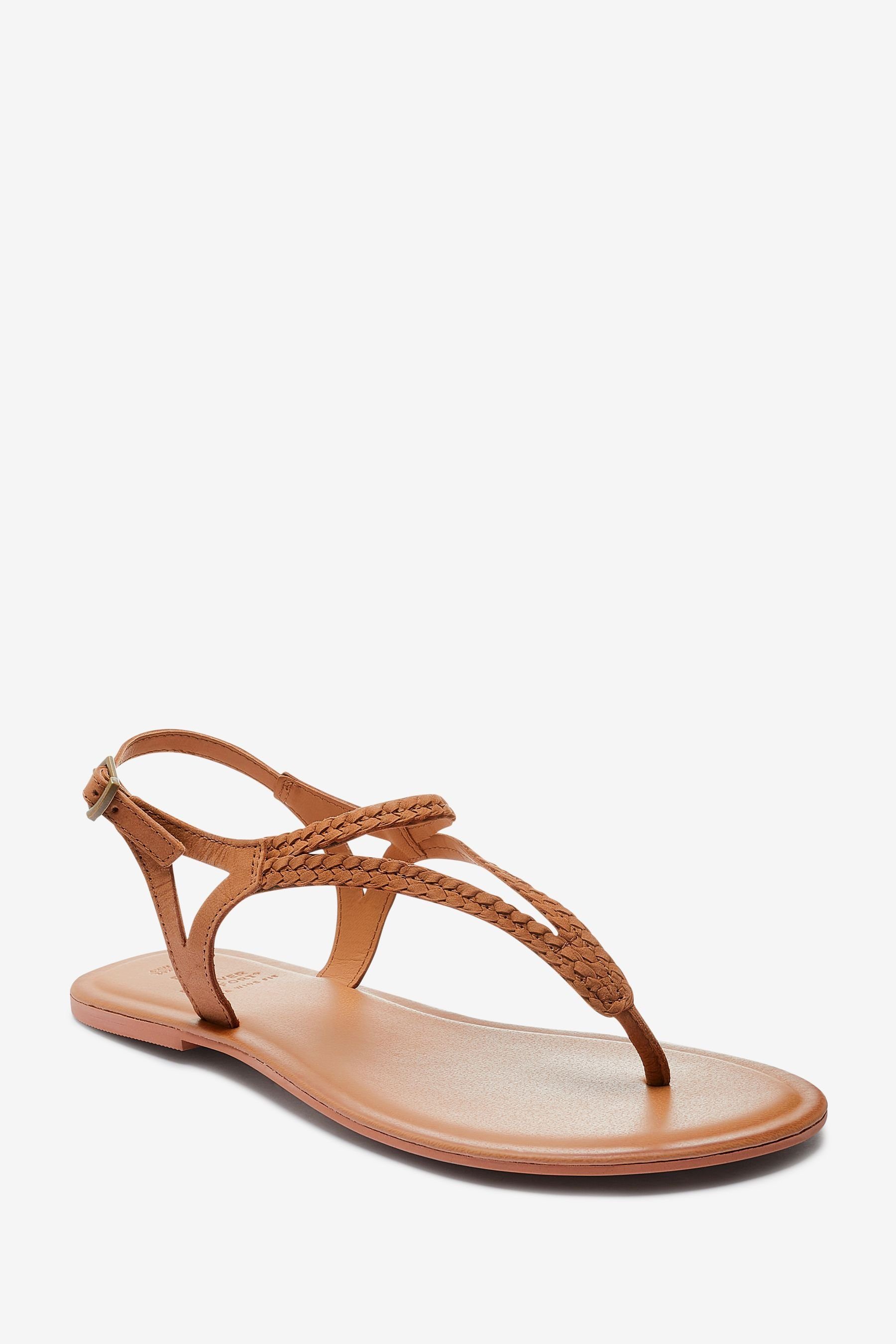 Next Forever Comfort® Leder-Zehenstegsandalen-Extraweit Zehentrenner (1-tlg günstig online kaufen