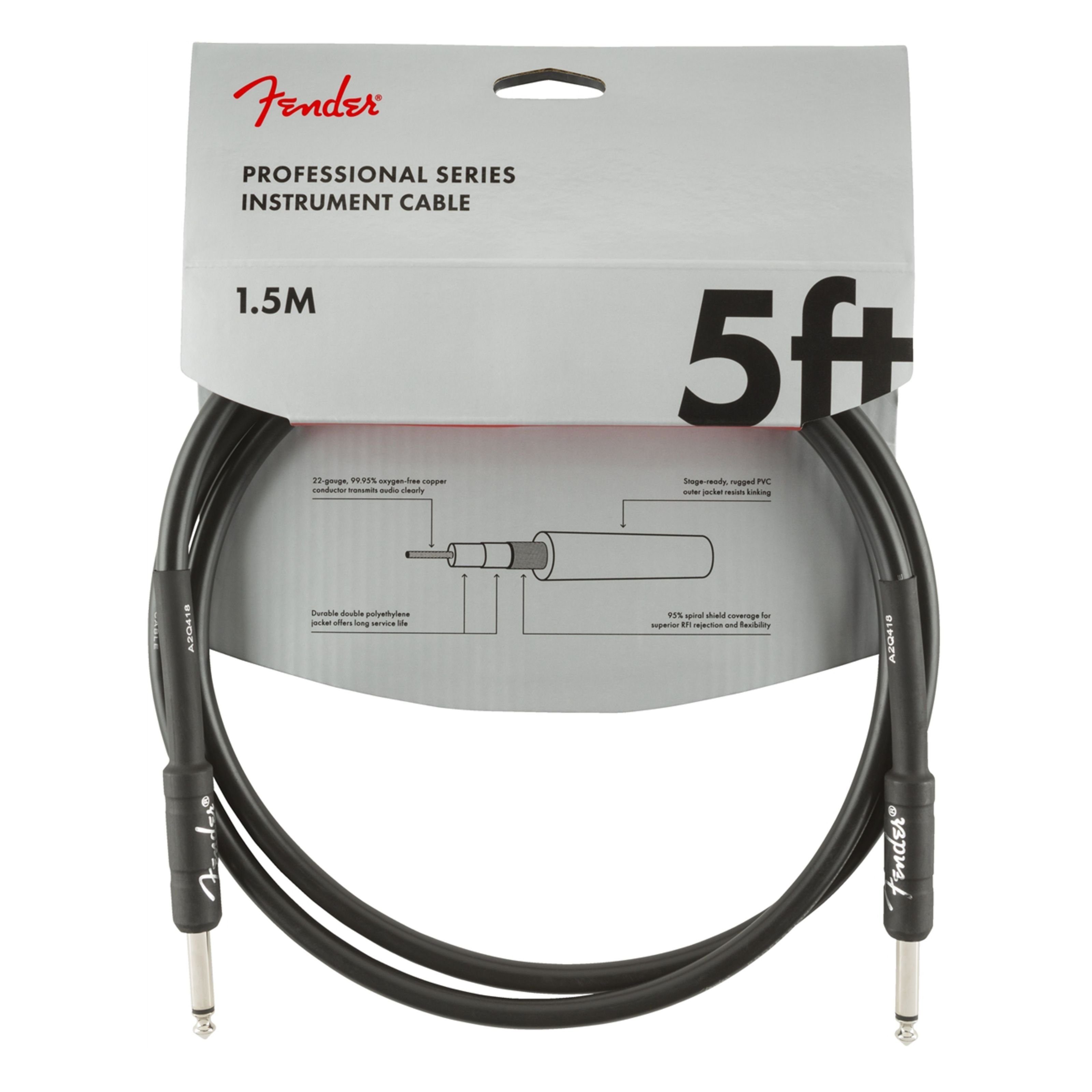 Fender Instrumentenkabel, Professional Instrument Cable BLK 1,5 m - Gitarrenkabel