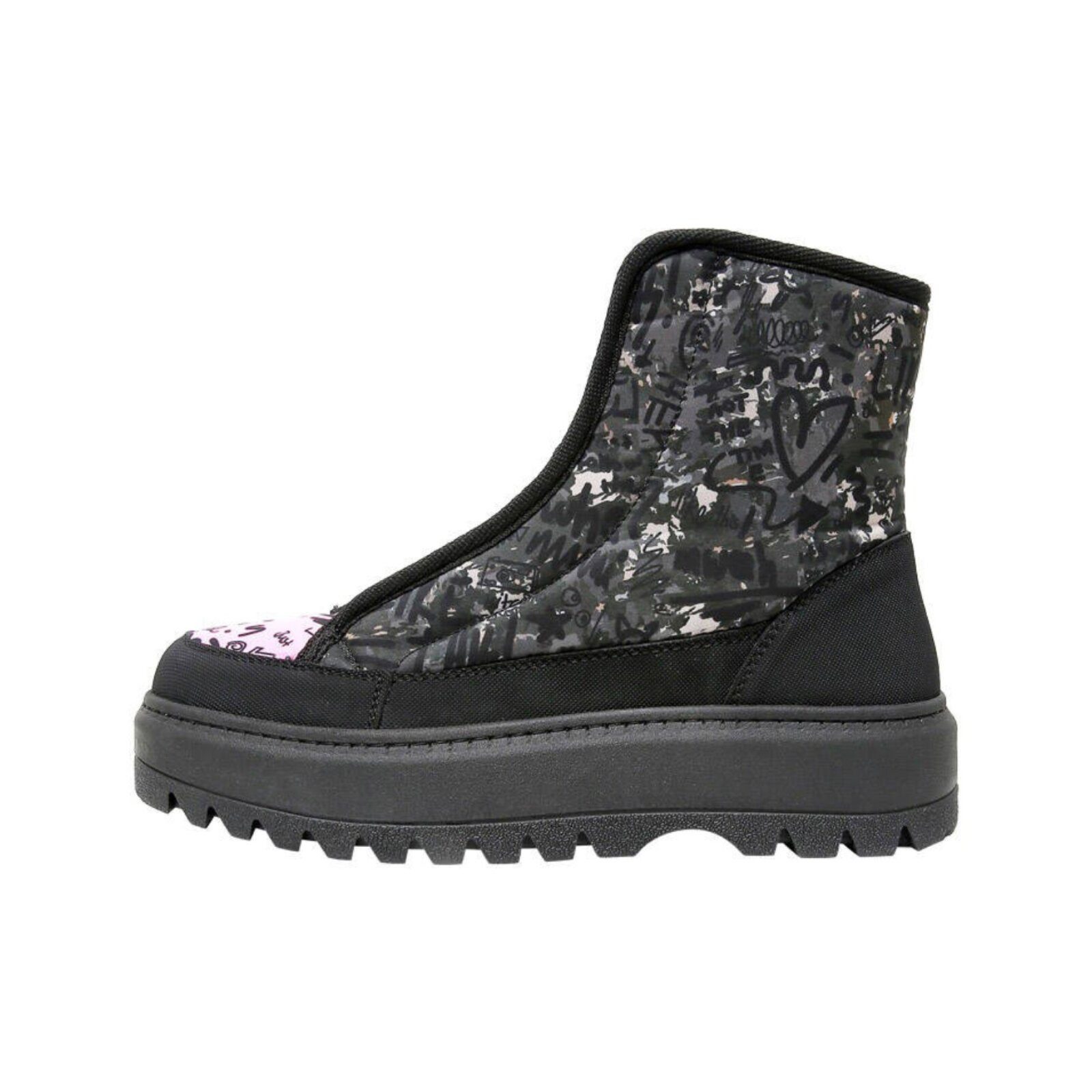 DOGO Shelly Boots Schnürstiefel Doodle Camo Damen Stiefeletten Winterstiefel Handgefertigt