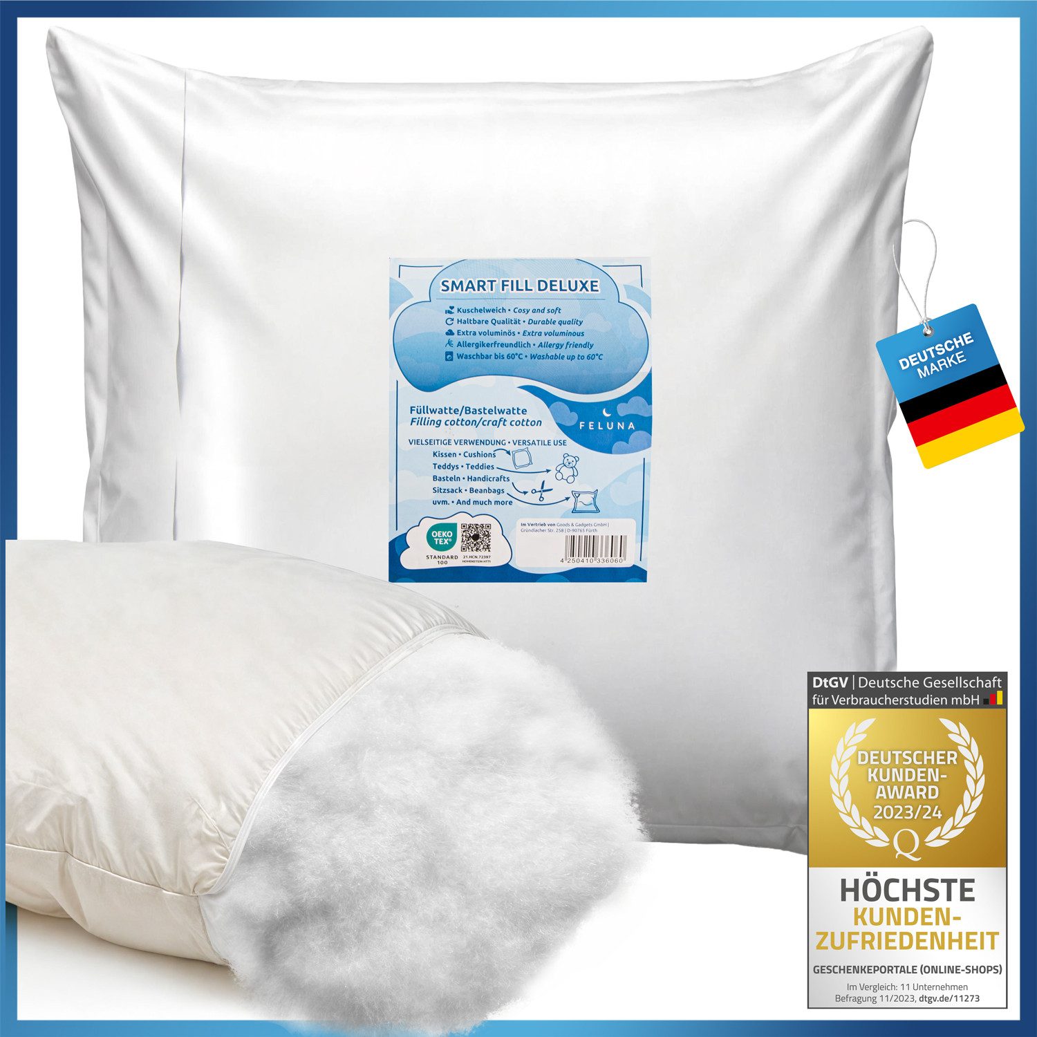 Feluna Kissenfüllung Flauschiges Polyester Füllmaterial, Füllwatte für Kiss günstig online kaufen