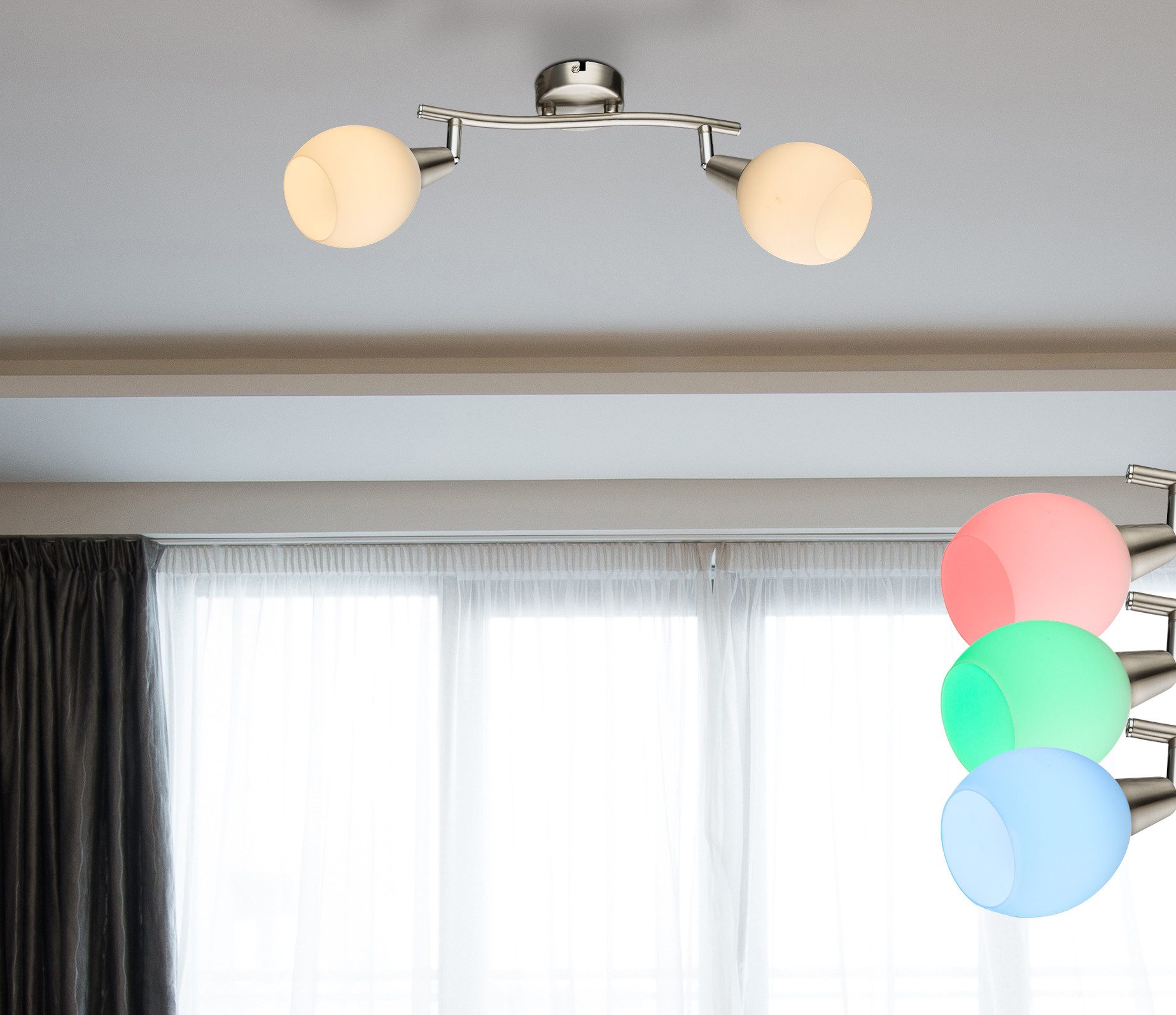 GLOBO LIGHTING Deckenspot ELLIOTT, LED wechselbar, LED Strahler für Wohn- & Schlafzimmer dimmbar, Fernbedienung