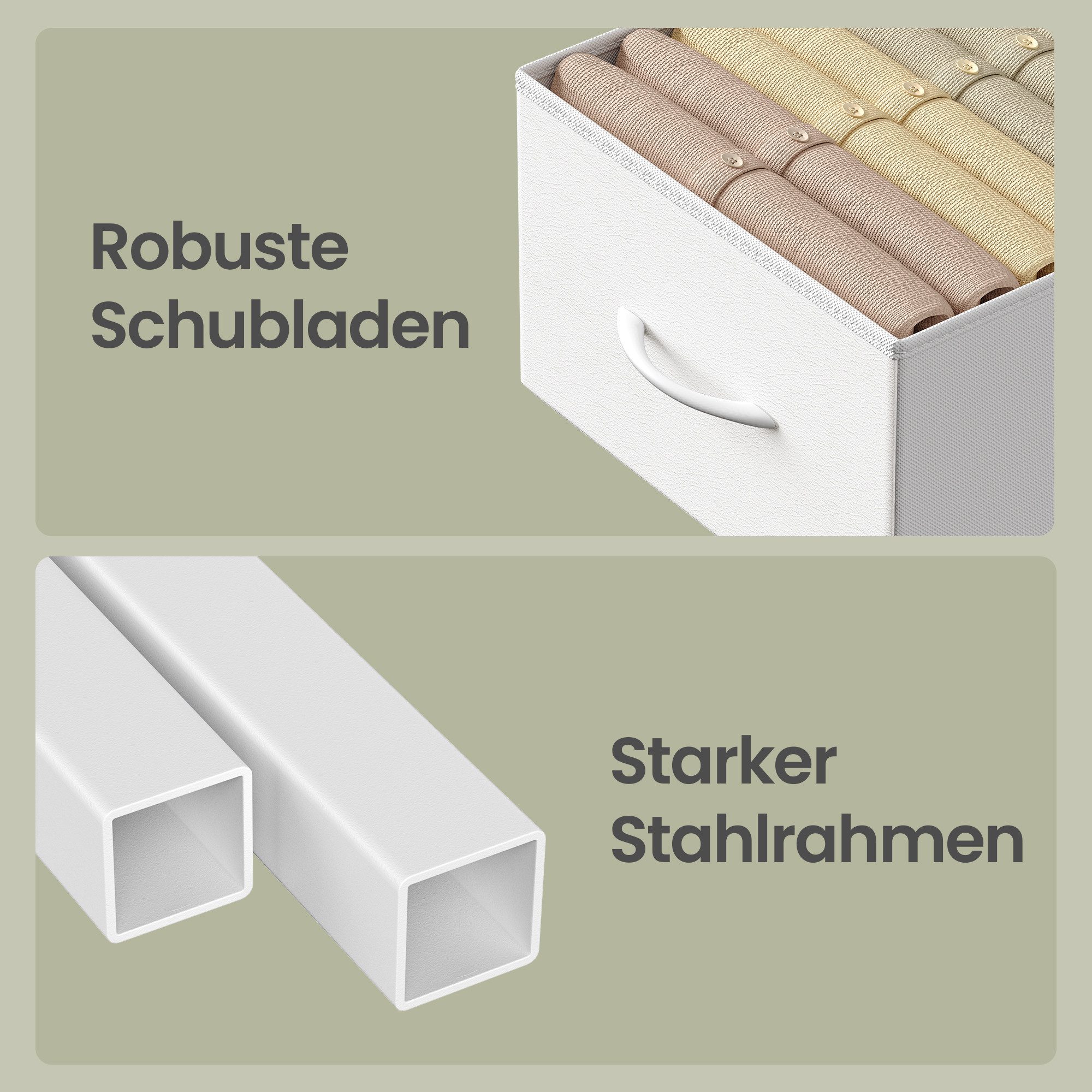 SONGMICS Beistelltisch Nachttisch Beistelltisch mit 2 Schubladen und Offener Ablage, 39,6 x 30 x 60,4 cm, für Schlafzimmer und Wohnzimmer, Stahlgestell – Bild 4 von 5