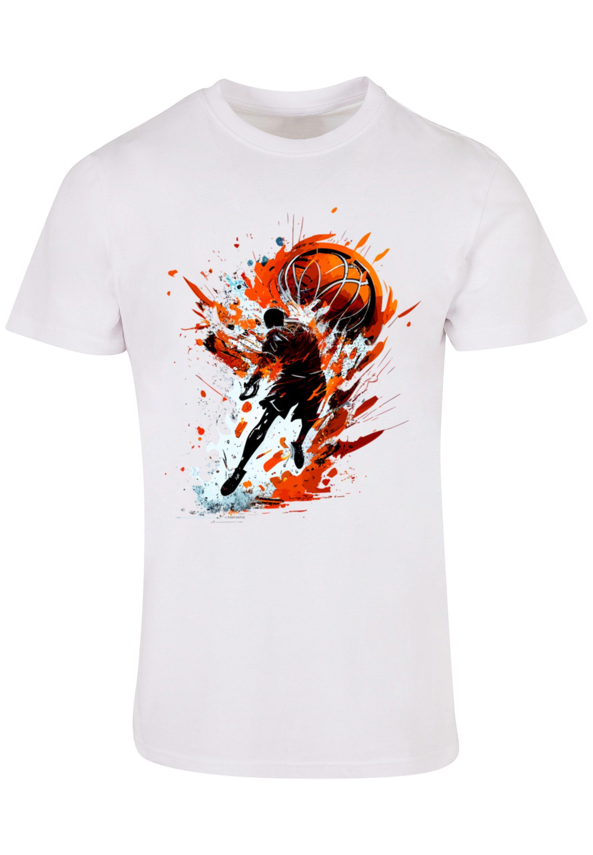 F4NT4STIC T-Shirt Basketball Splash UNISEX weiß Sport Print