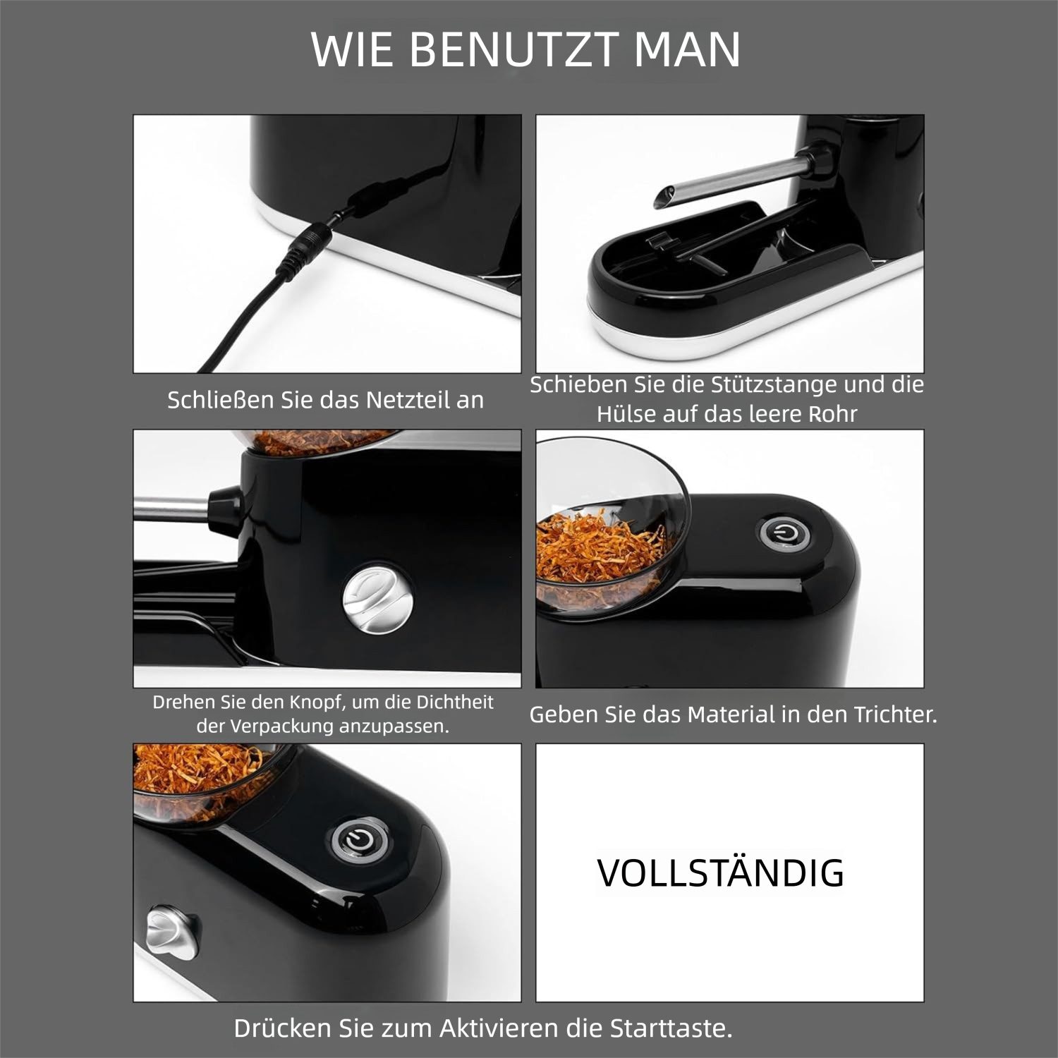 VEKROBOT Tischdrehmaschine Manuelle Drehmaschine 8,0/6,5 mm Elektrisch manuelles Haushaltsgerät, (1-tlg) – Bild 5 von 5