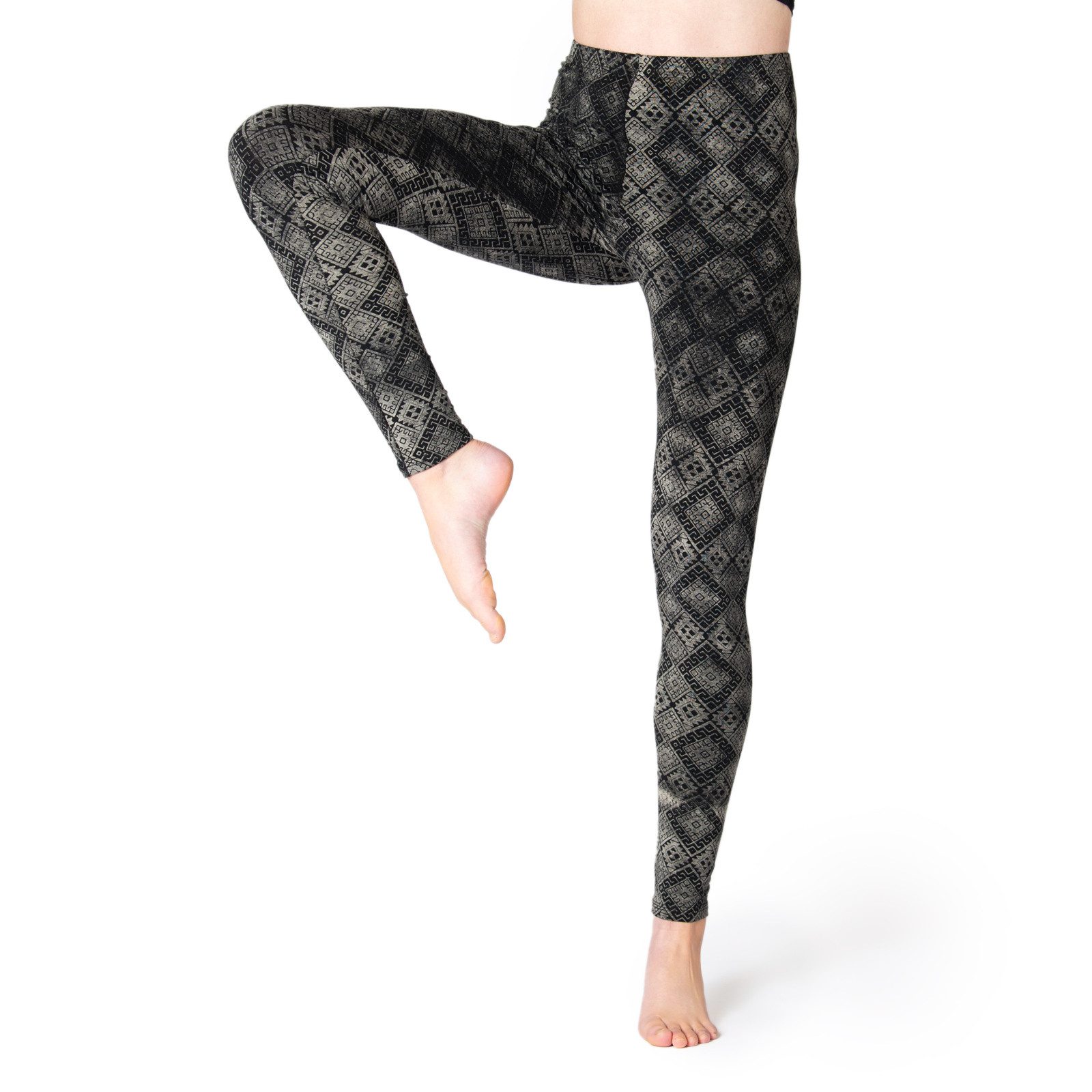 PANASIAM Леггинсы Unikat Batik Леггинсы mit orientalischem Muster Goa Hose handgefertigt aus natürlicher Viskose und elastisch ideal für Yoga Sport Fitness