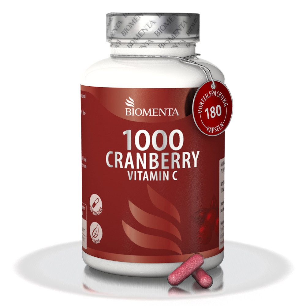 BIOMENTA Cranberry 1000 + Vitamin C - 180 Kapseln Kapsel, 180 St., 168,21 g