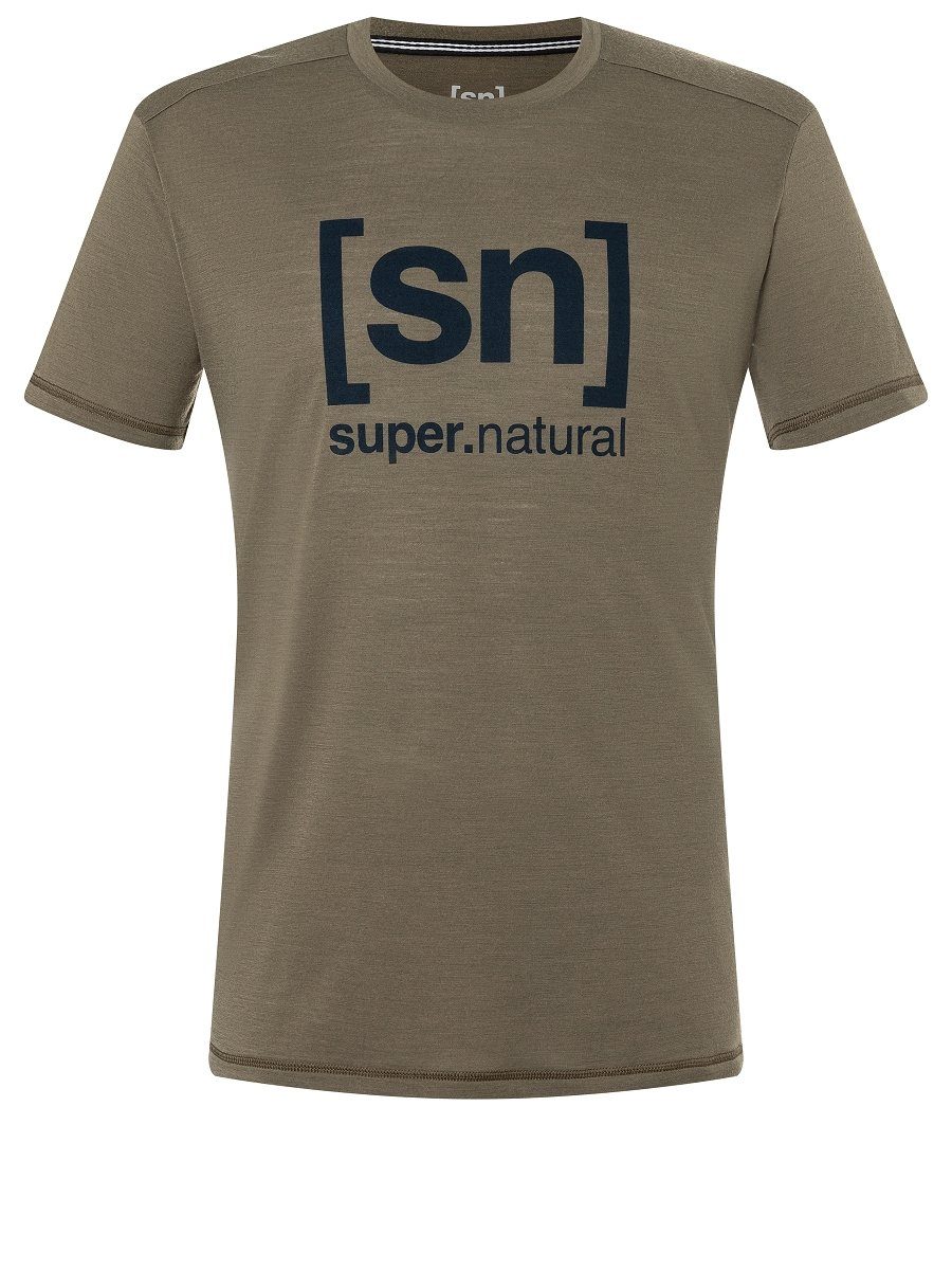 SUPER.NATURAL T-Shirt T-Shirt LOGO feinster Merino TEE M Merino-Materialmix Grey/Blueberry Stone