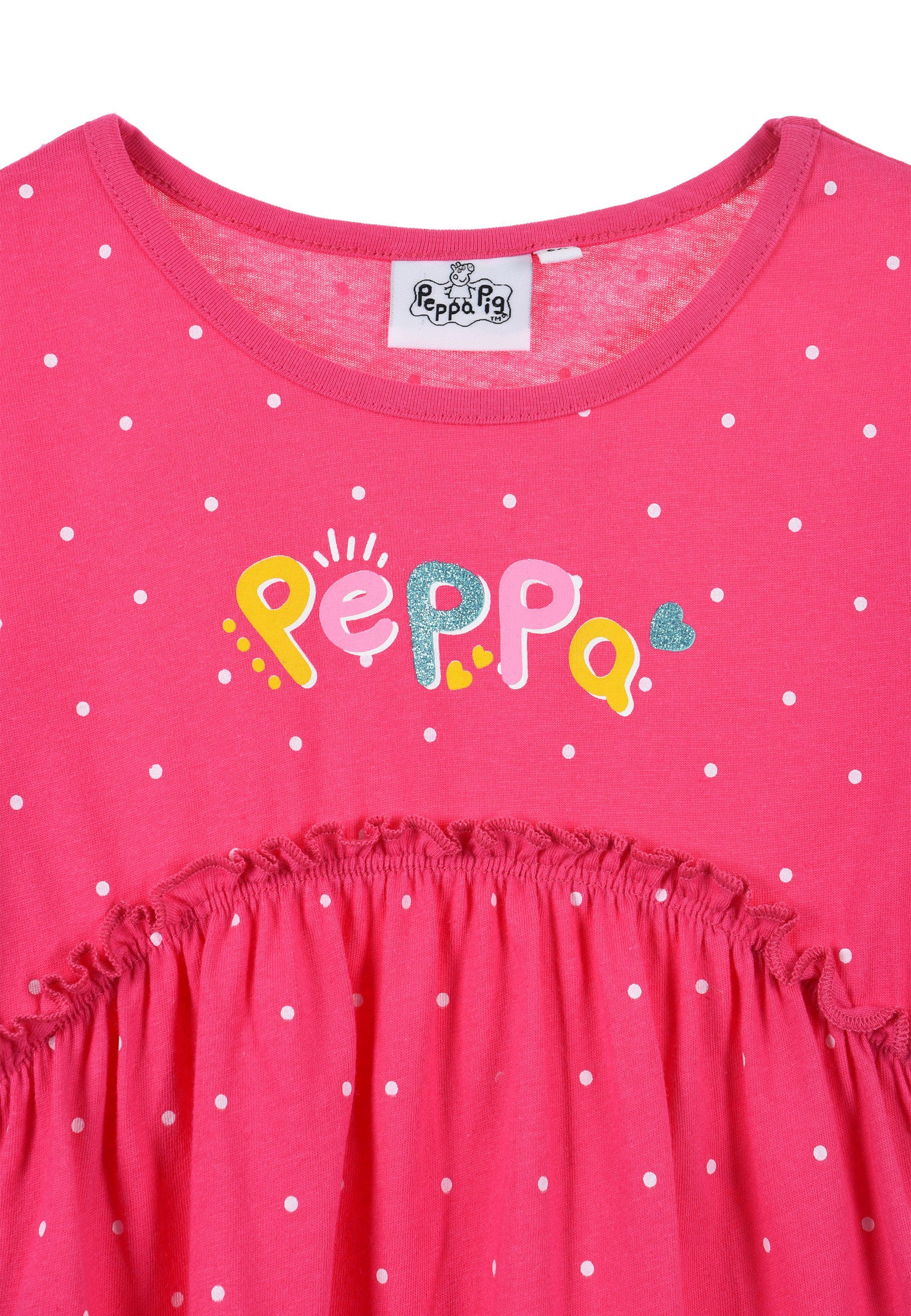 Peppa Mädchen Langarm Oberteil Pink T-Shirt Langarmshirt Longsleeve Pig