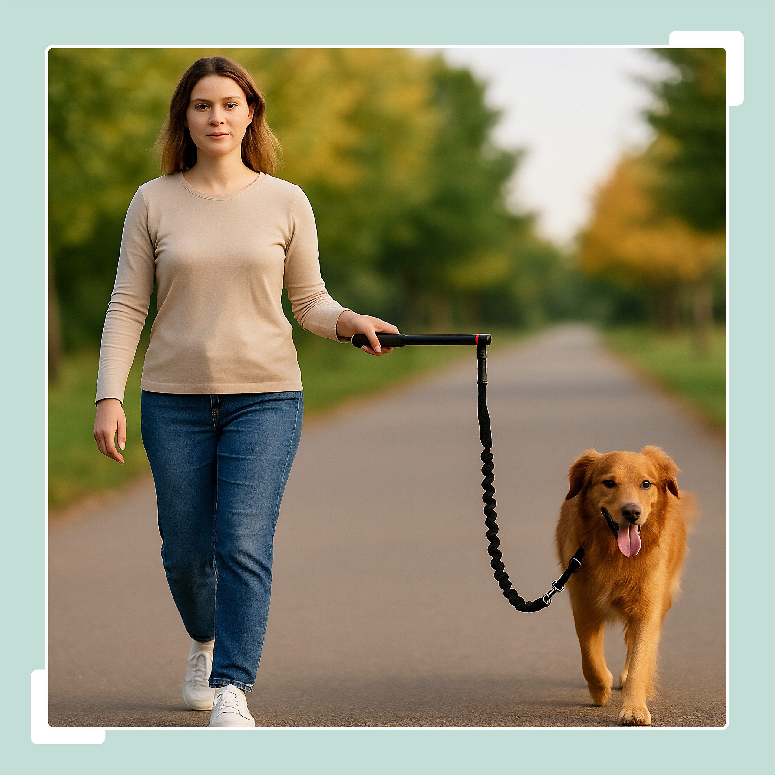 relaxdays Fahrradleine für Hunde mit Abstandhalt, Stahl