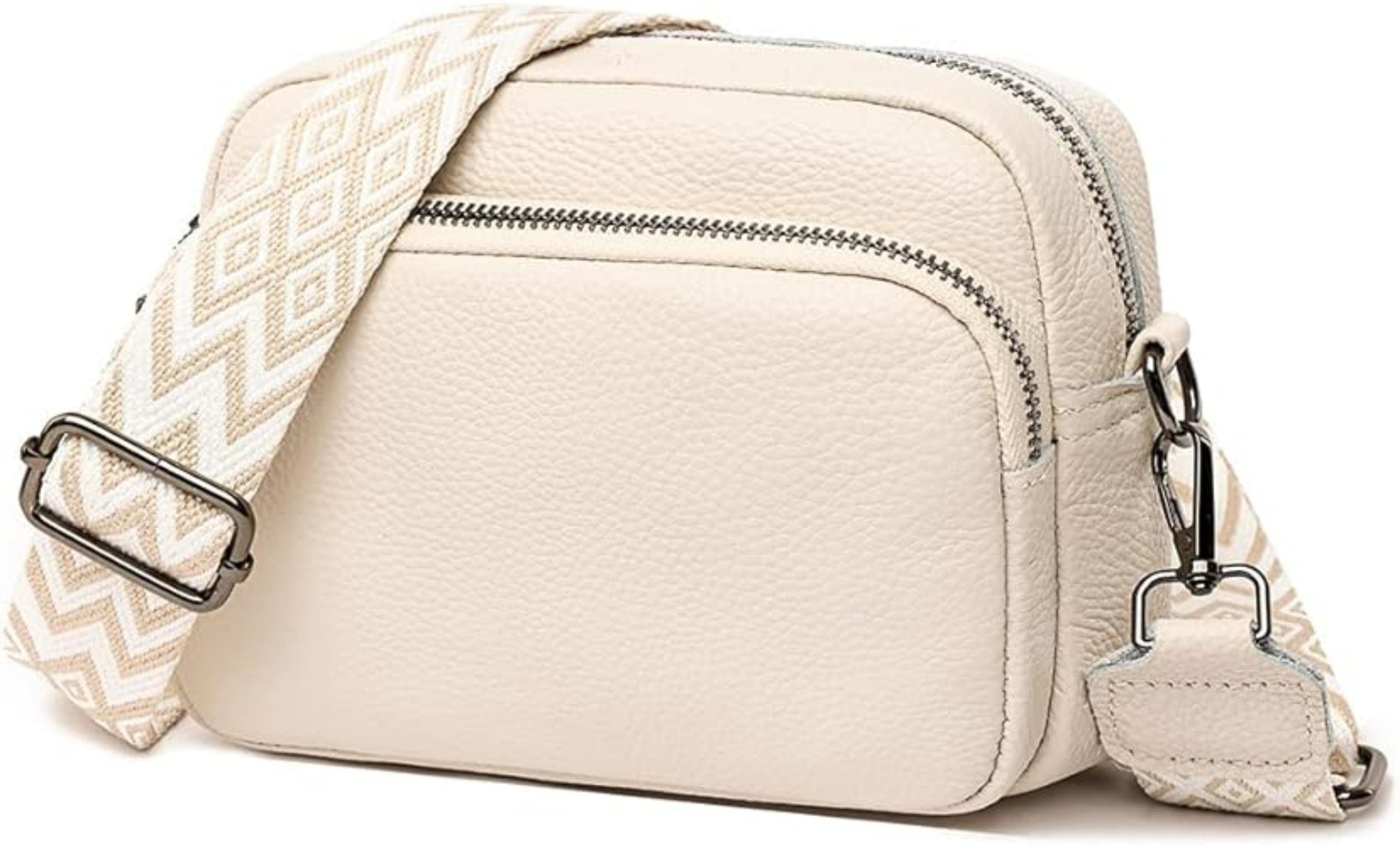 Coonoor Umhängetasche Damen, Leder Crossbody Bag mit Breiter Gurt 3