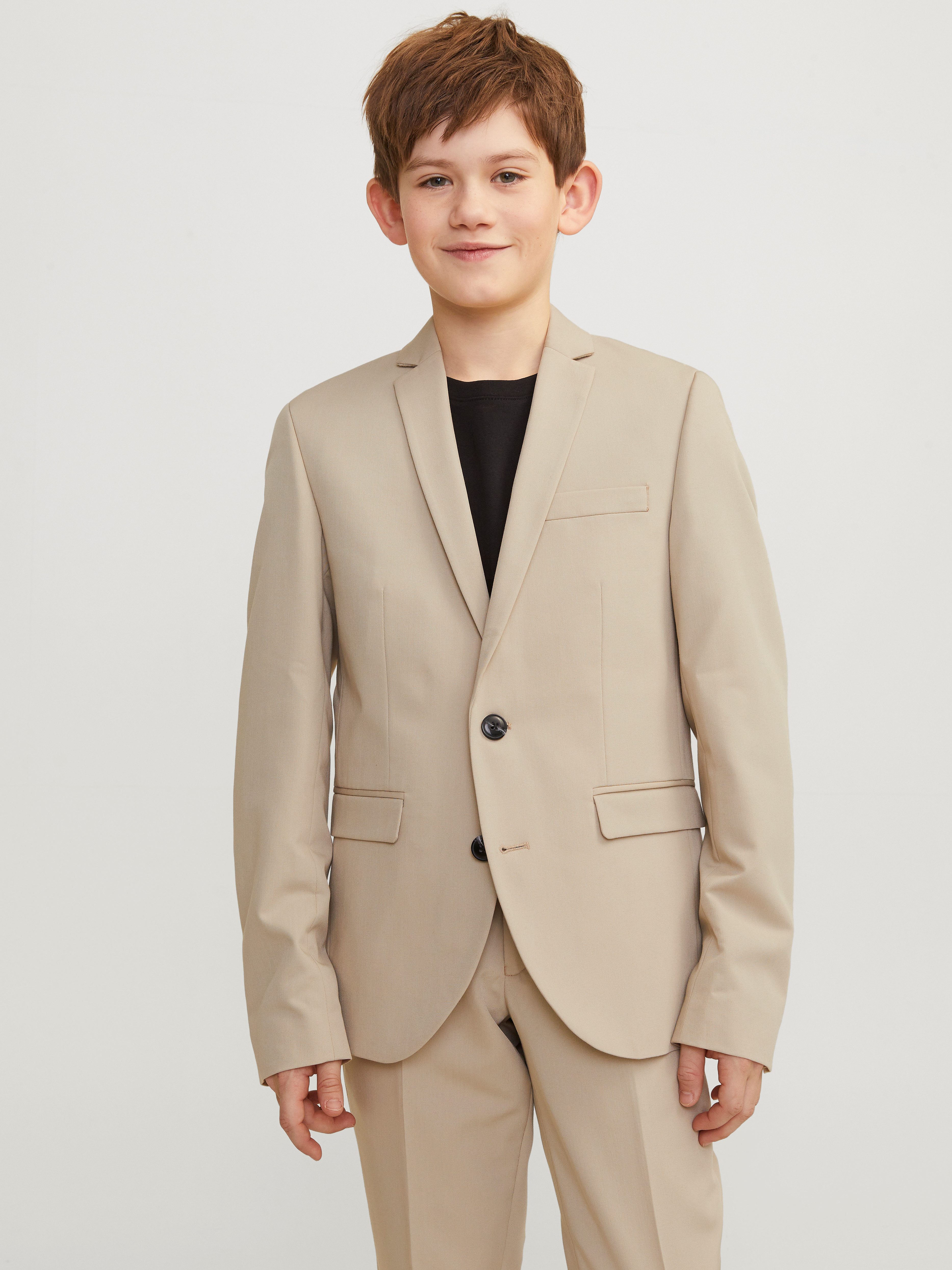 Jack & Jones Junior Sakko JPRSOLAR stylisch, elastisch, pflegeleicht unifarben, modisch, slim fit, Reverskragen