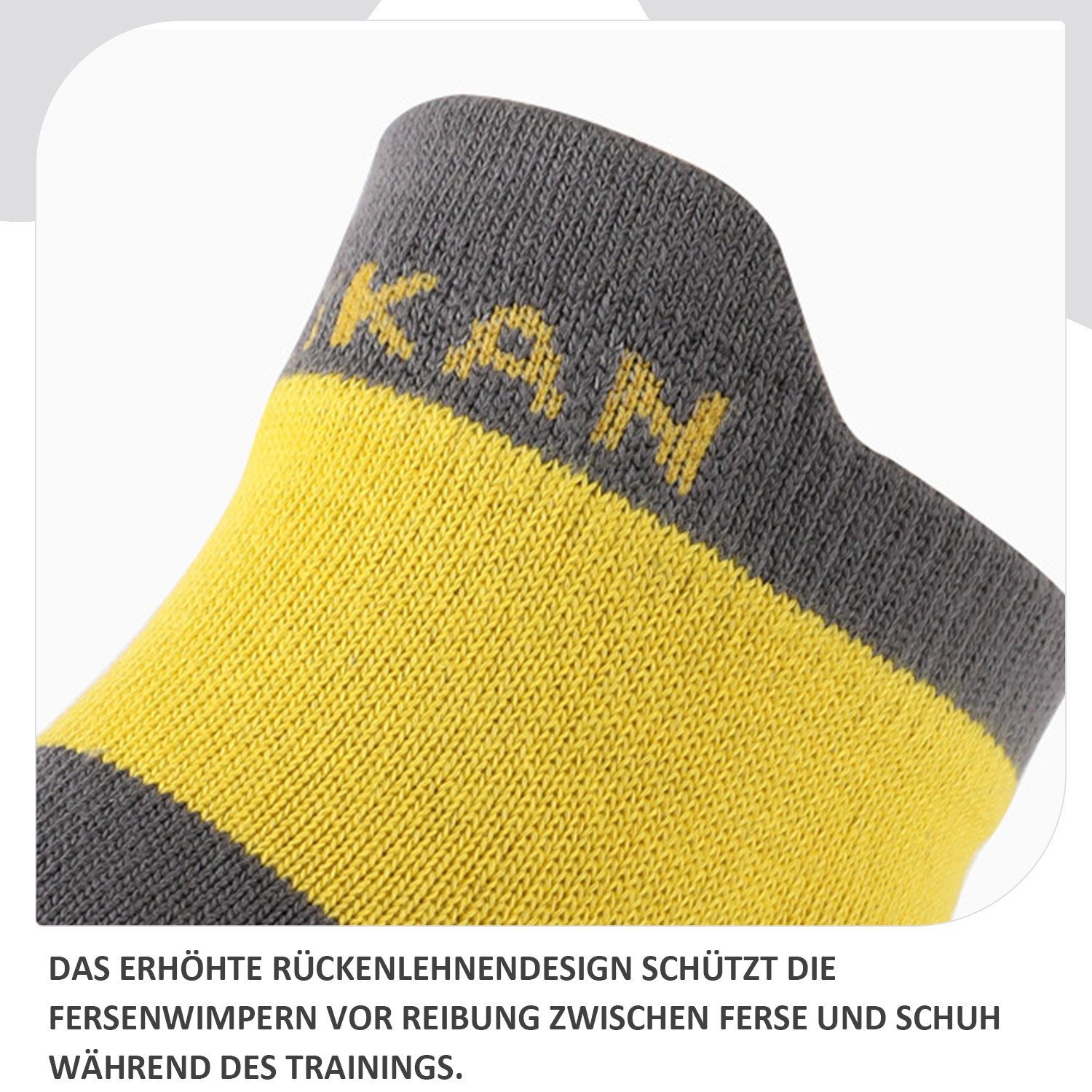 Gelb 38-43 Zehensocken 2 Sportsocke Socken Daisred Toe Paw Paare zehenfreie + Grau